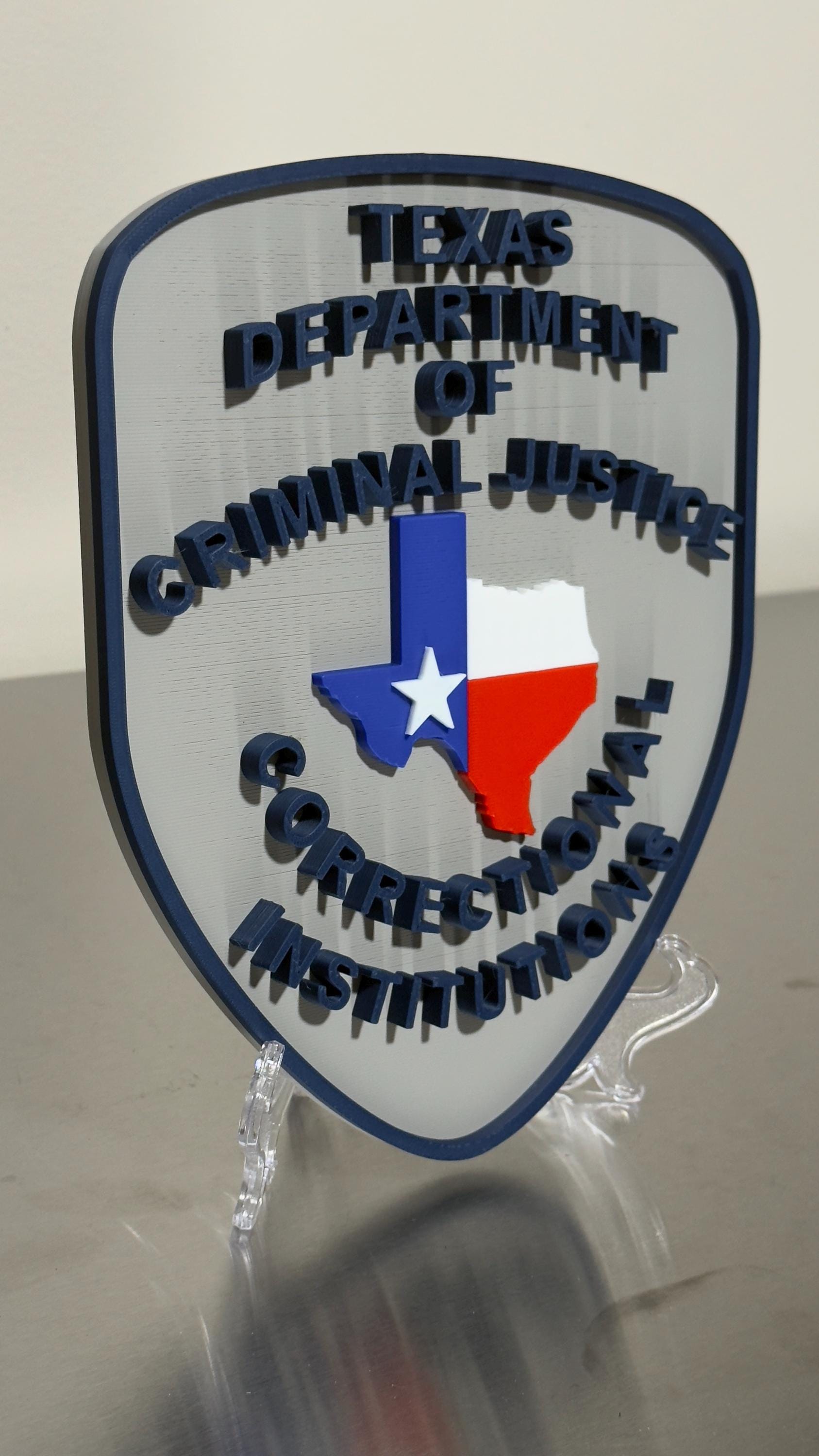 Texas Correctional Institution Plaque, 3D Embossed First Responder Wall Art
