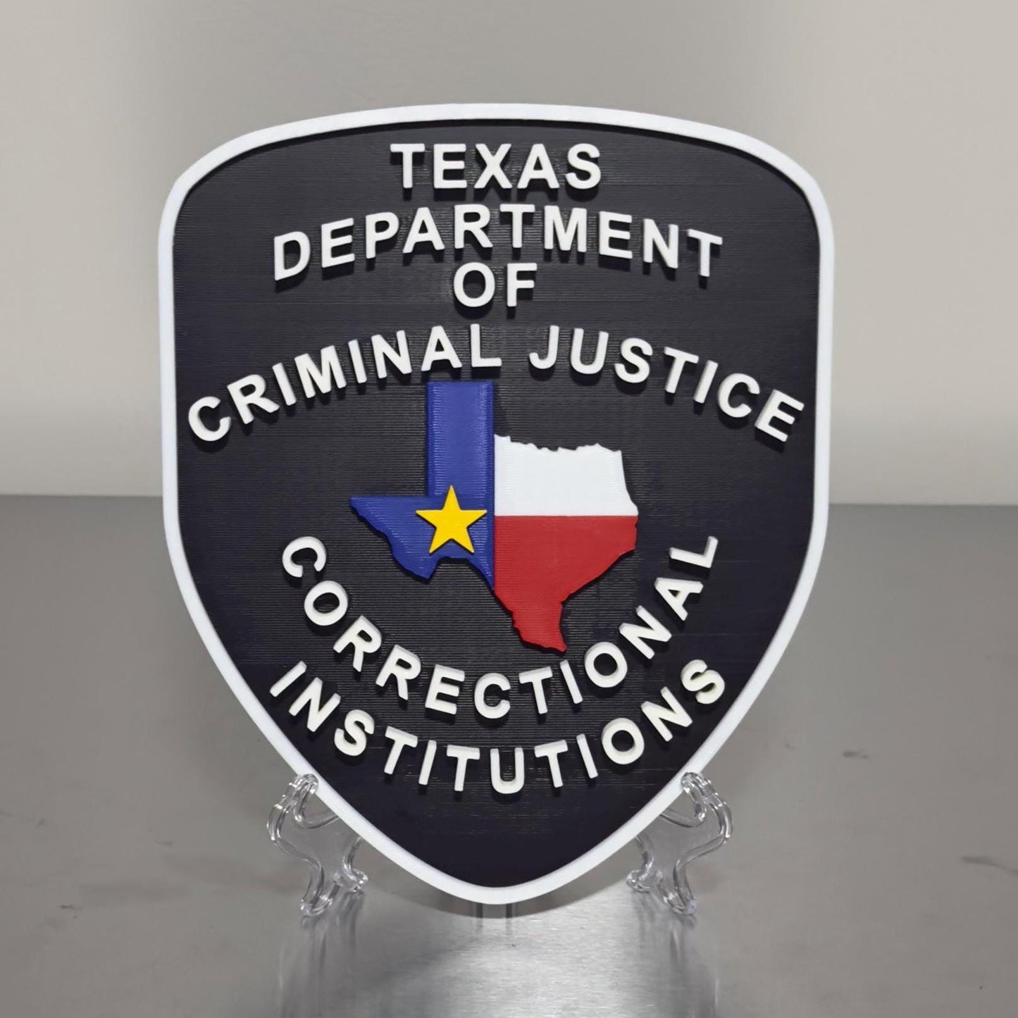 Texas Correctional Institution Plaque, 3D Embossed First Responder Wall Art