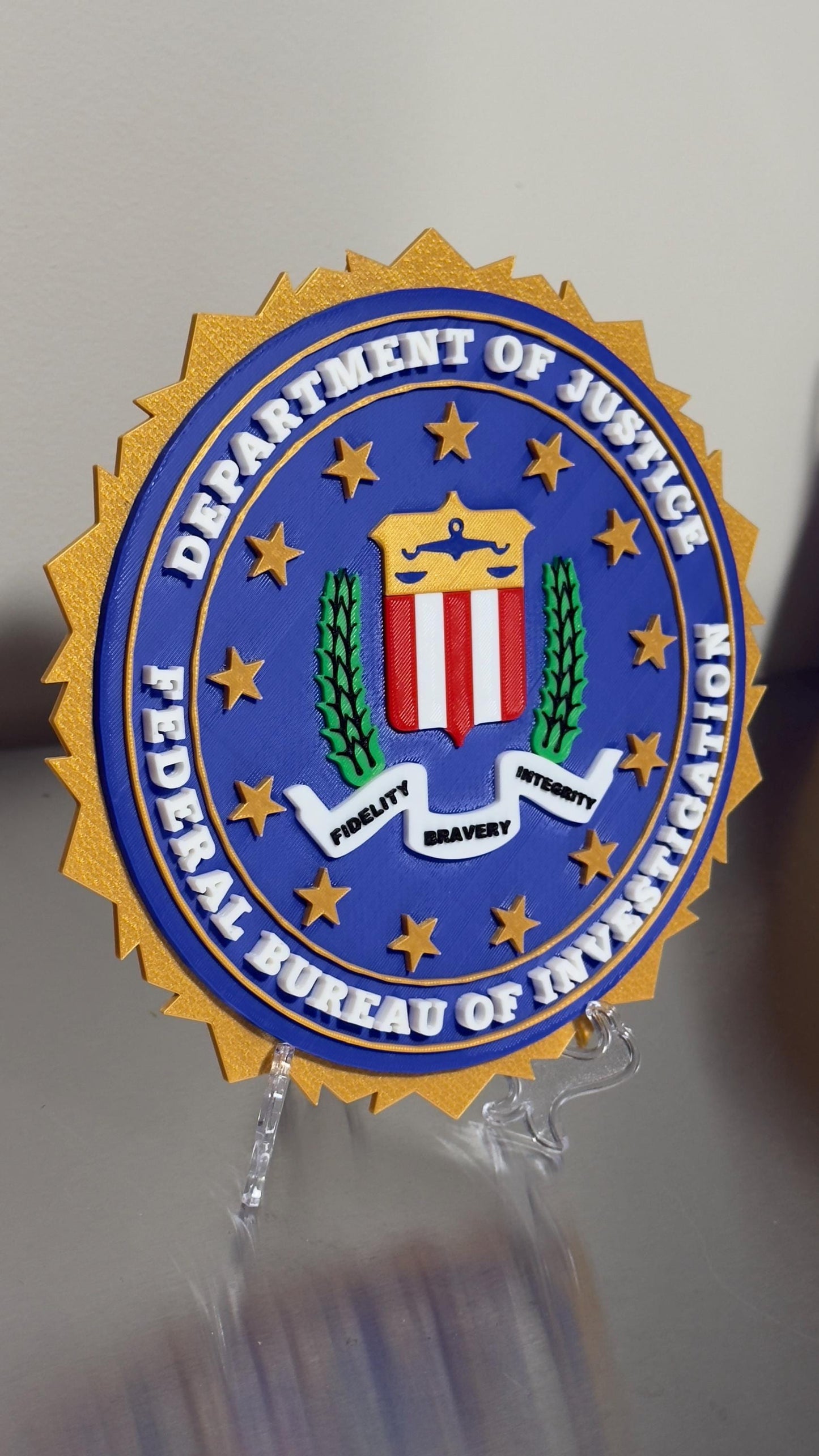 FBI Badge Display: 3D Embossed Police Plaque - Indoor Wall Decor Government