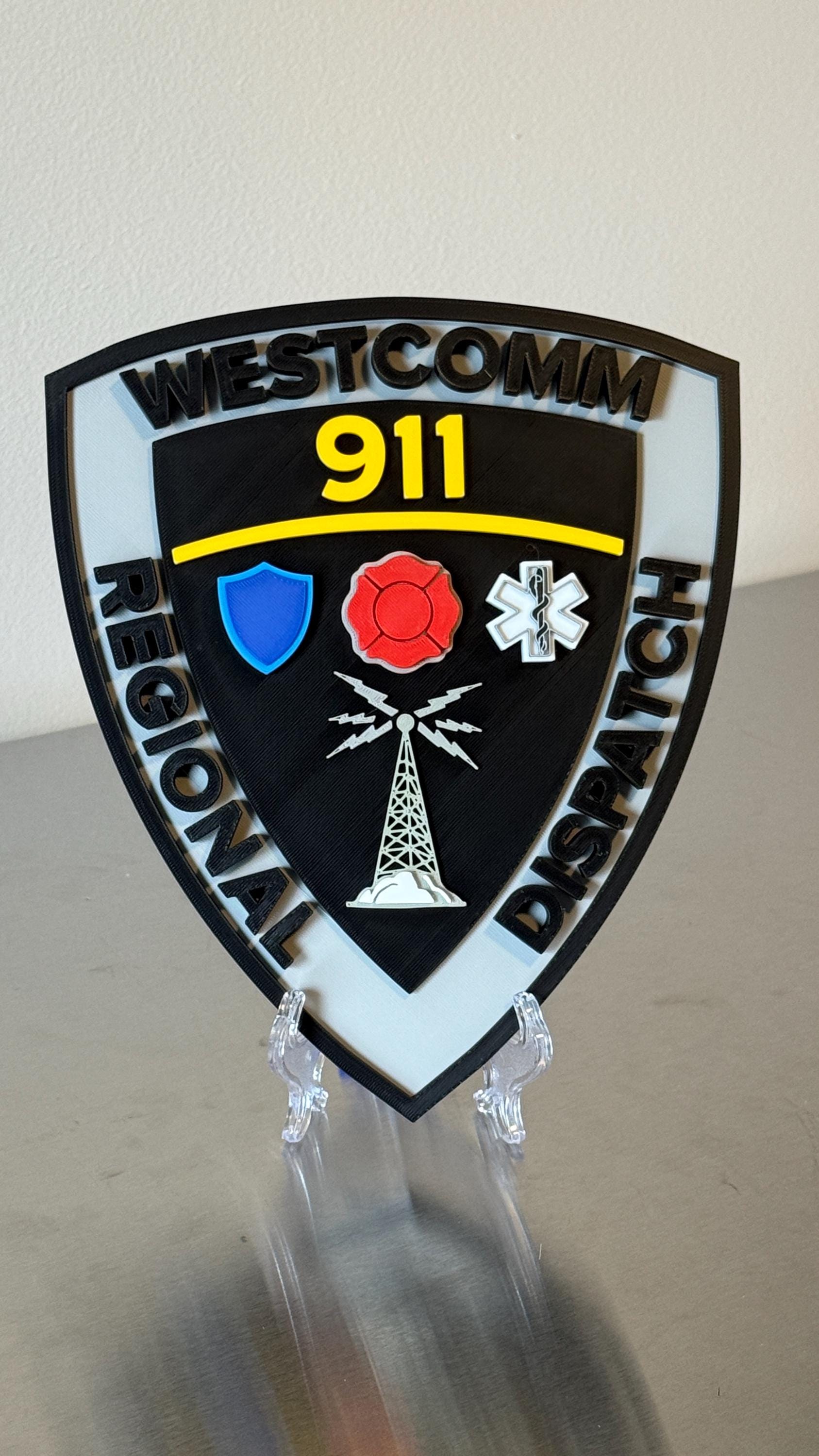 WESTCOMM Dis Center 3D Embossed Plaque: Massachusetts First Responders MA