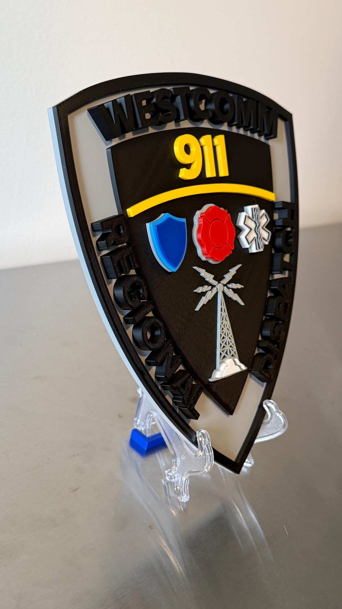 WESTCOMM Dis Center 3D Embossed Plaque: Massachusetts First Responders MA