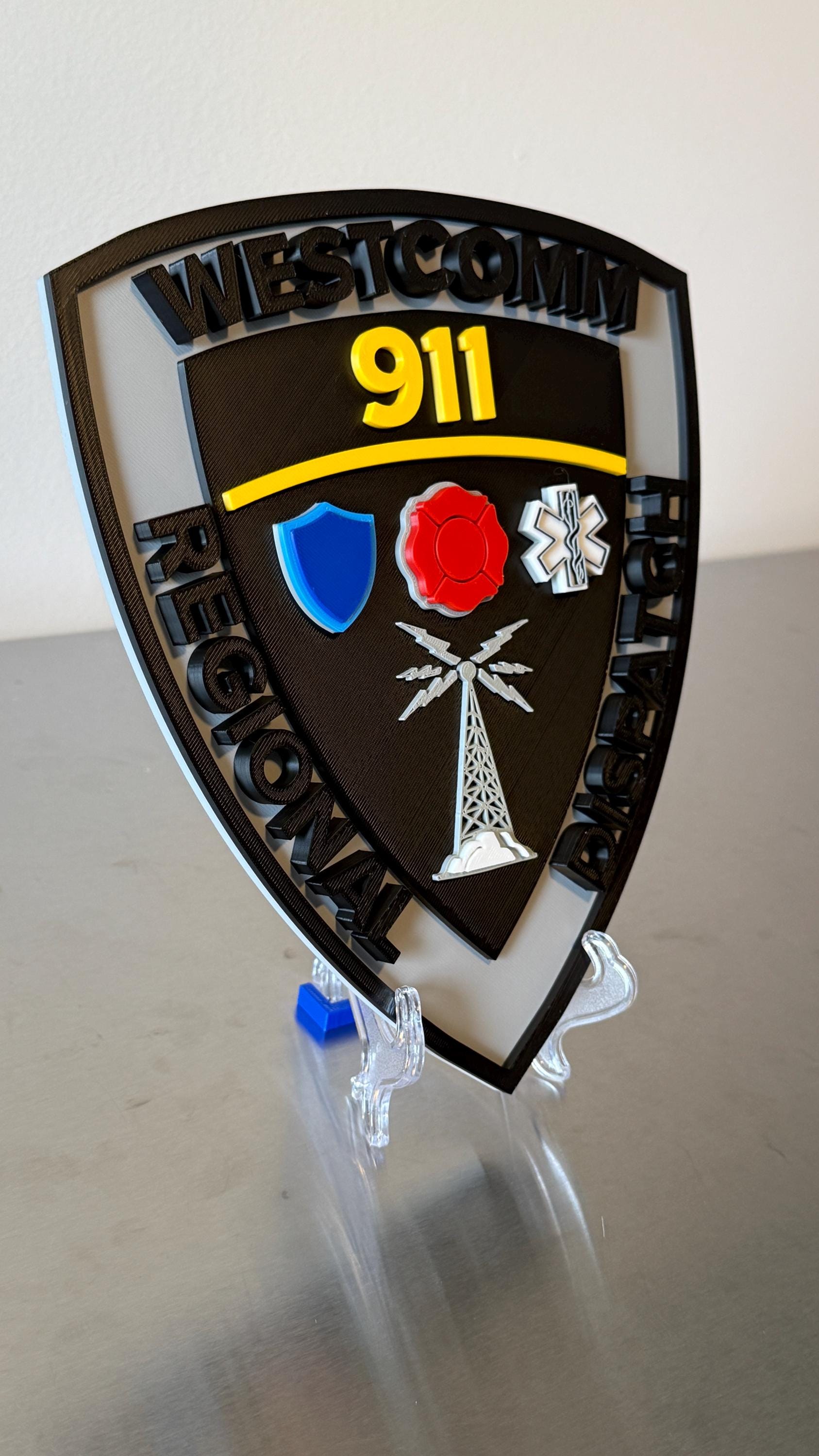WESTCOMM Dis Center 3D Embossed Plaque: Massachusetts First Responders MA