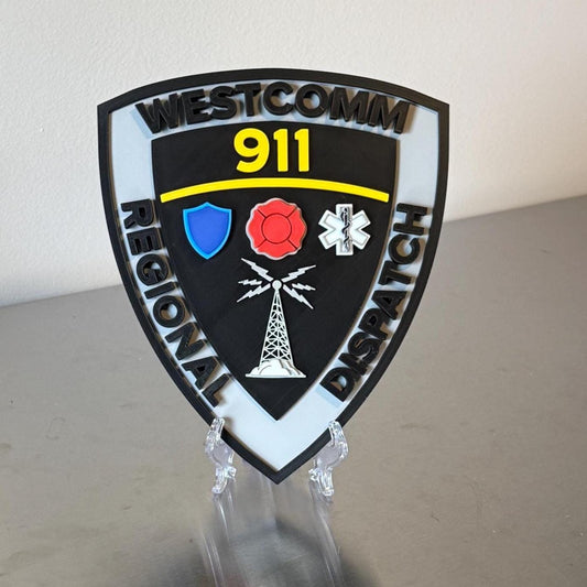 WESTCOMM Dis Center 3D Embossed Plaque: Massachusetts First Responders MA