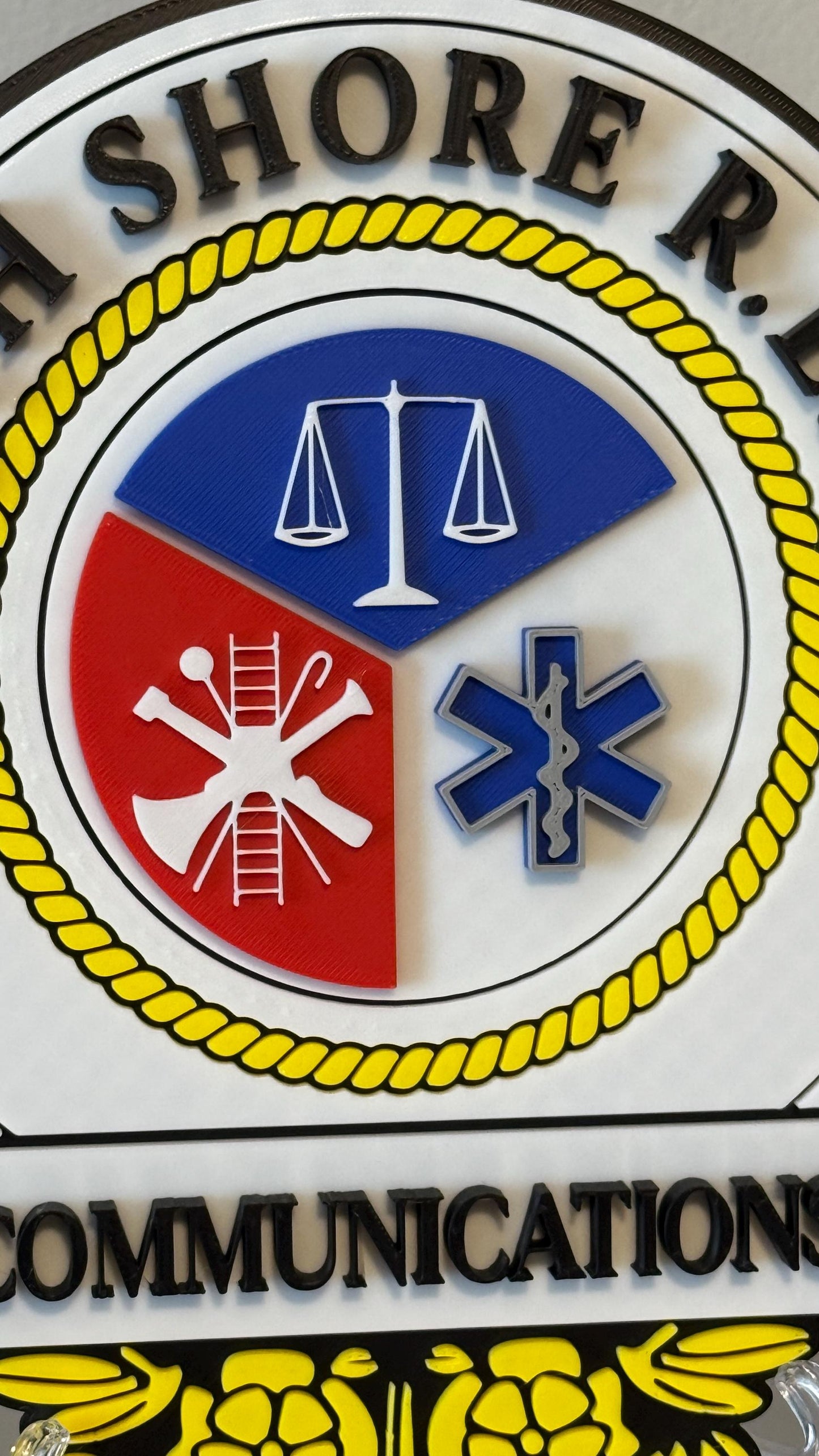 South Shore Emergency Center Plaque: 3D Embossed First Responder Wall Art Rhode Island