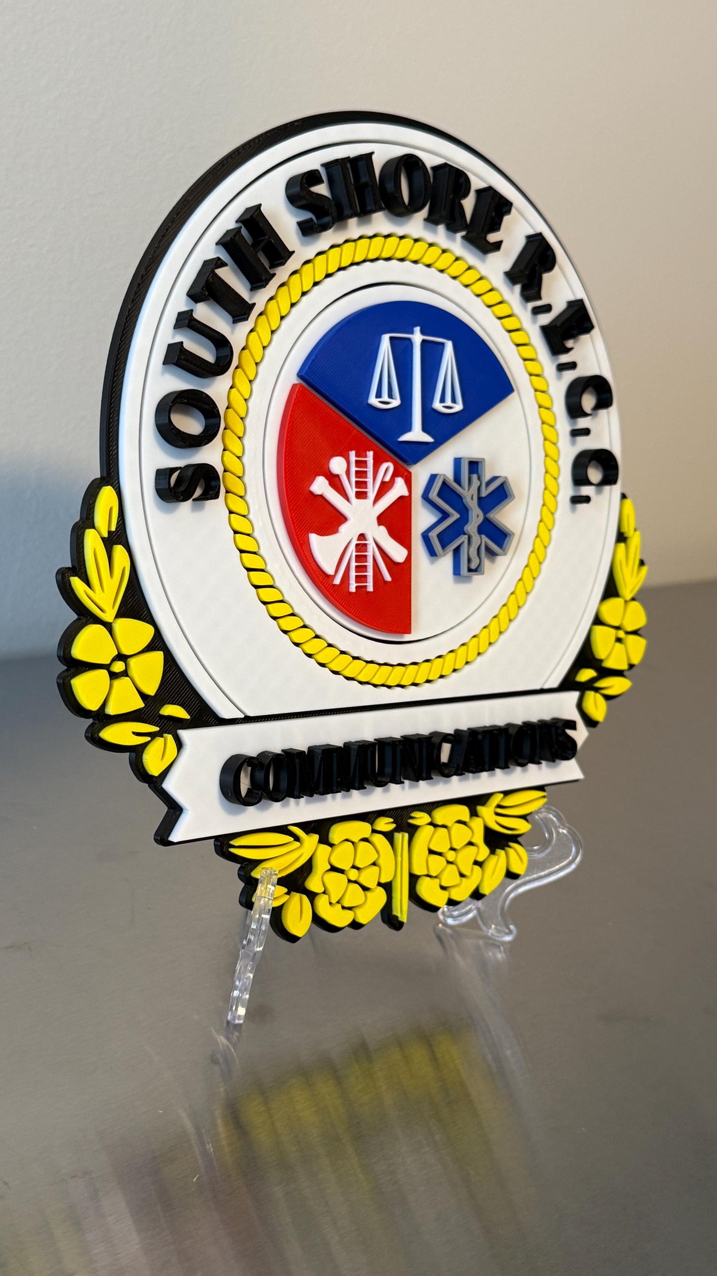 South Shore Emergency Center Plaque: 3D Embossed First Responder Wall Art Rhode Island
