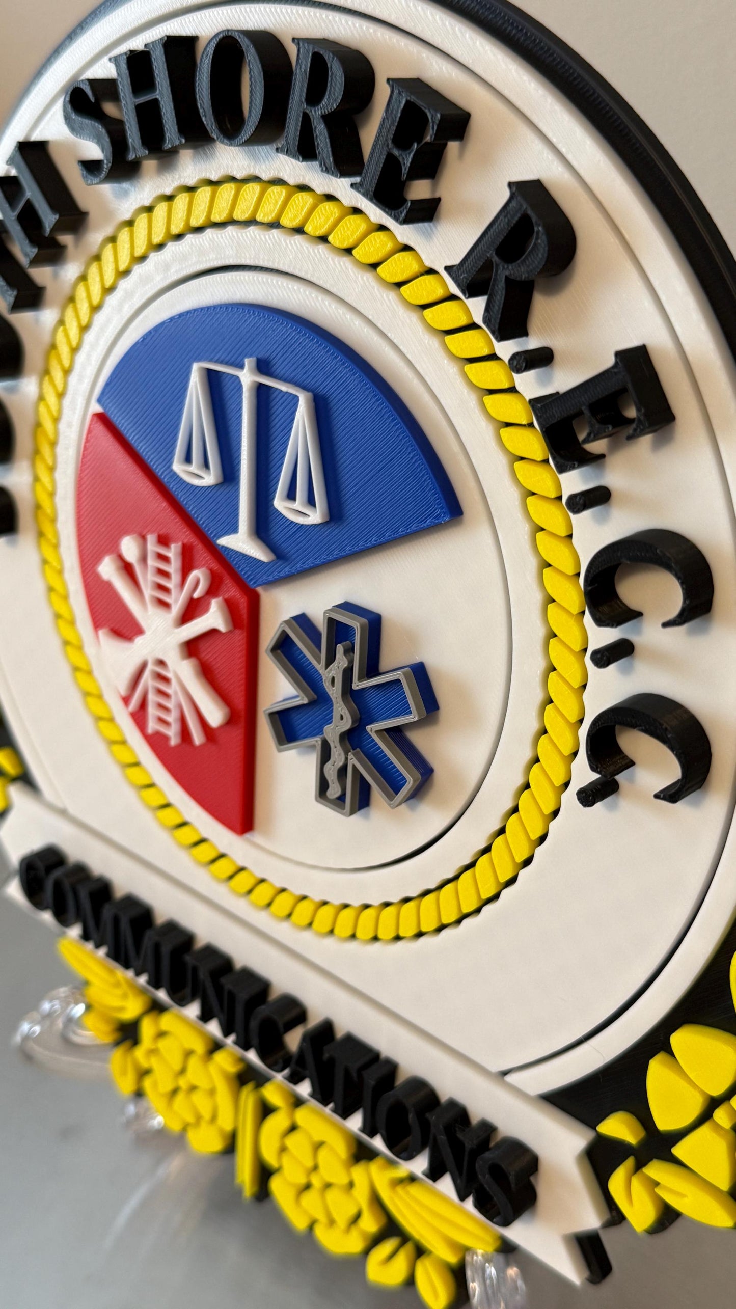 South Shore Emergency Center Plaque: 3D Embossed First Responder Wall Art Rhode Island