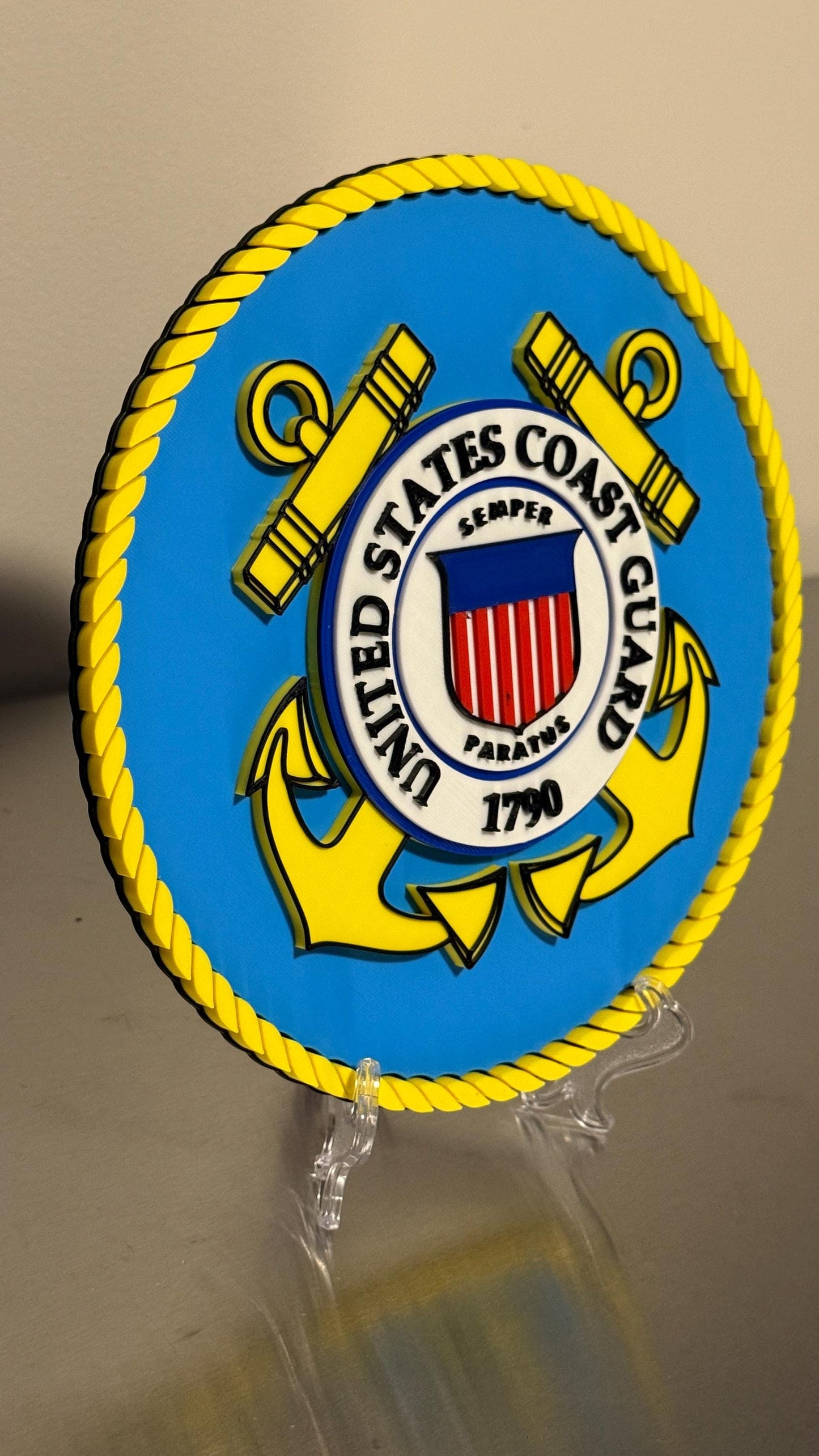 USCG 3D Embossed Plaque: United States Coast Guard Wall Art Government