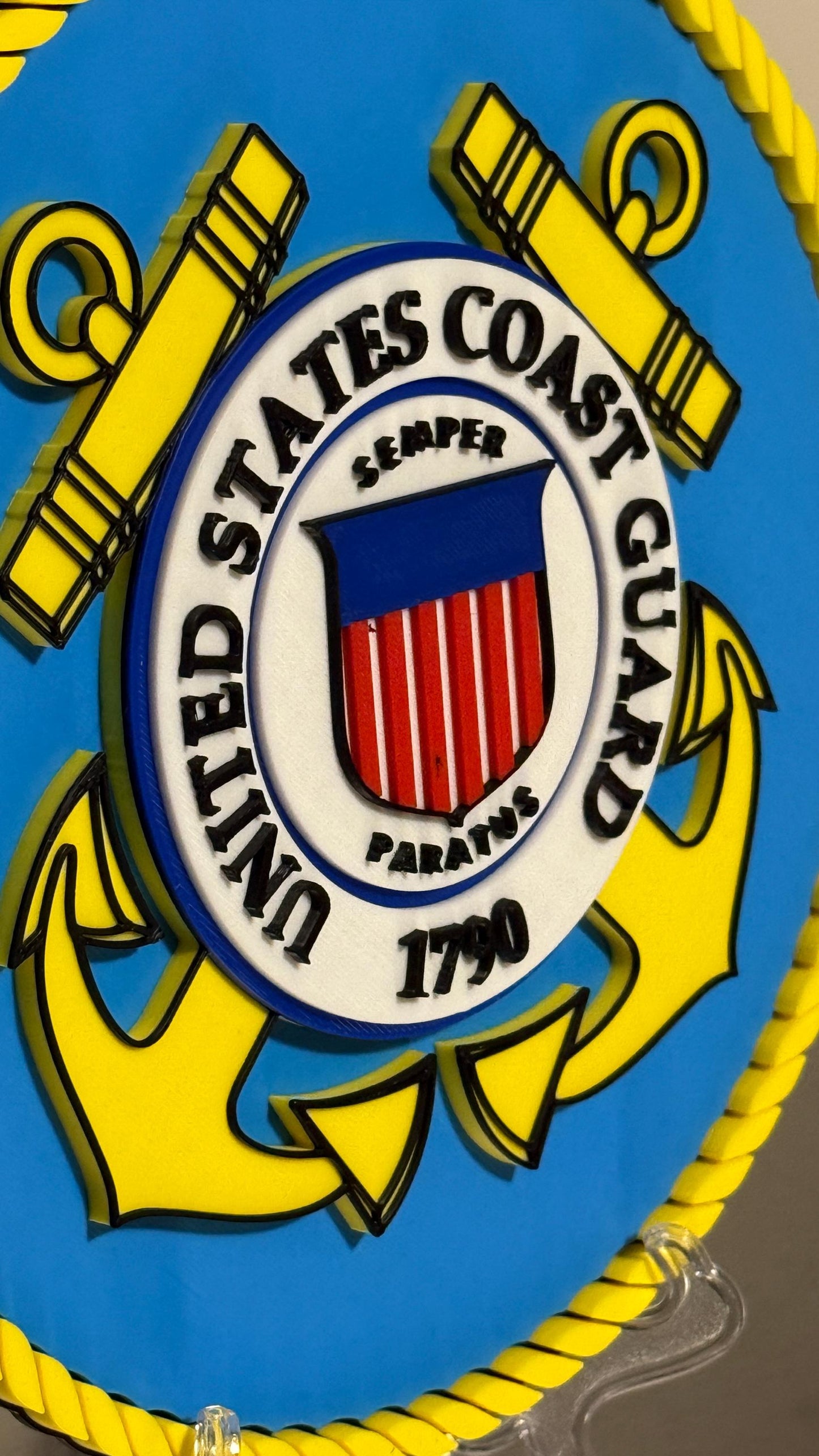 USCG 3D Embossed Plaque: United States Coast Guard Wall Art Government