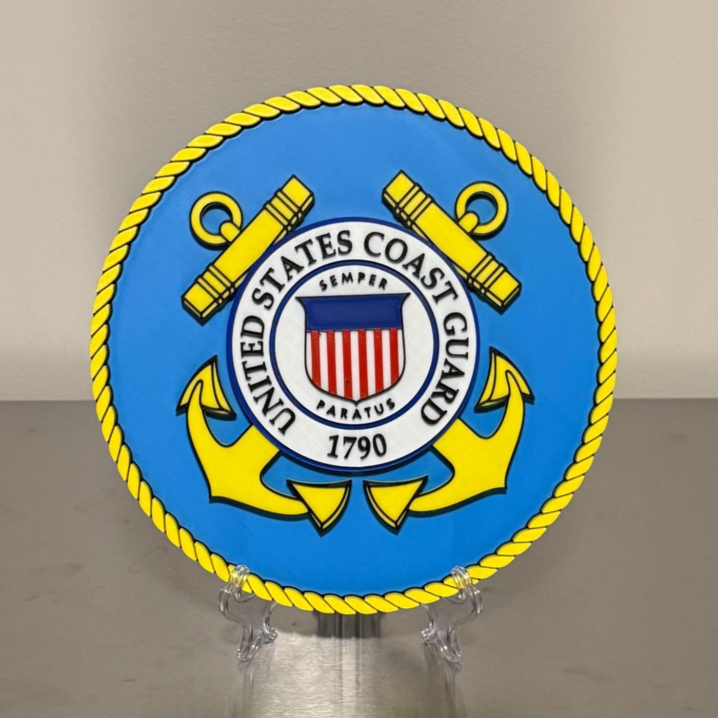 USCG 3D Embossed Plaque: United States Coast Guard Wall Art Government