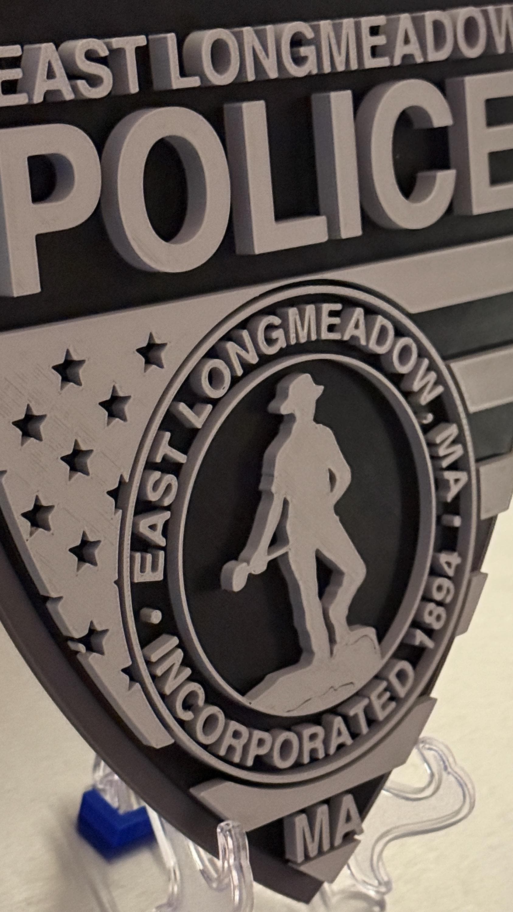 East Longmeadow Police 3D Plaque: First Responder Wall Art MA Massachusetts