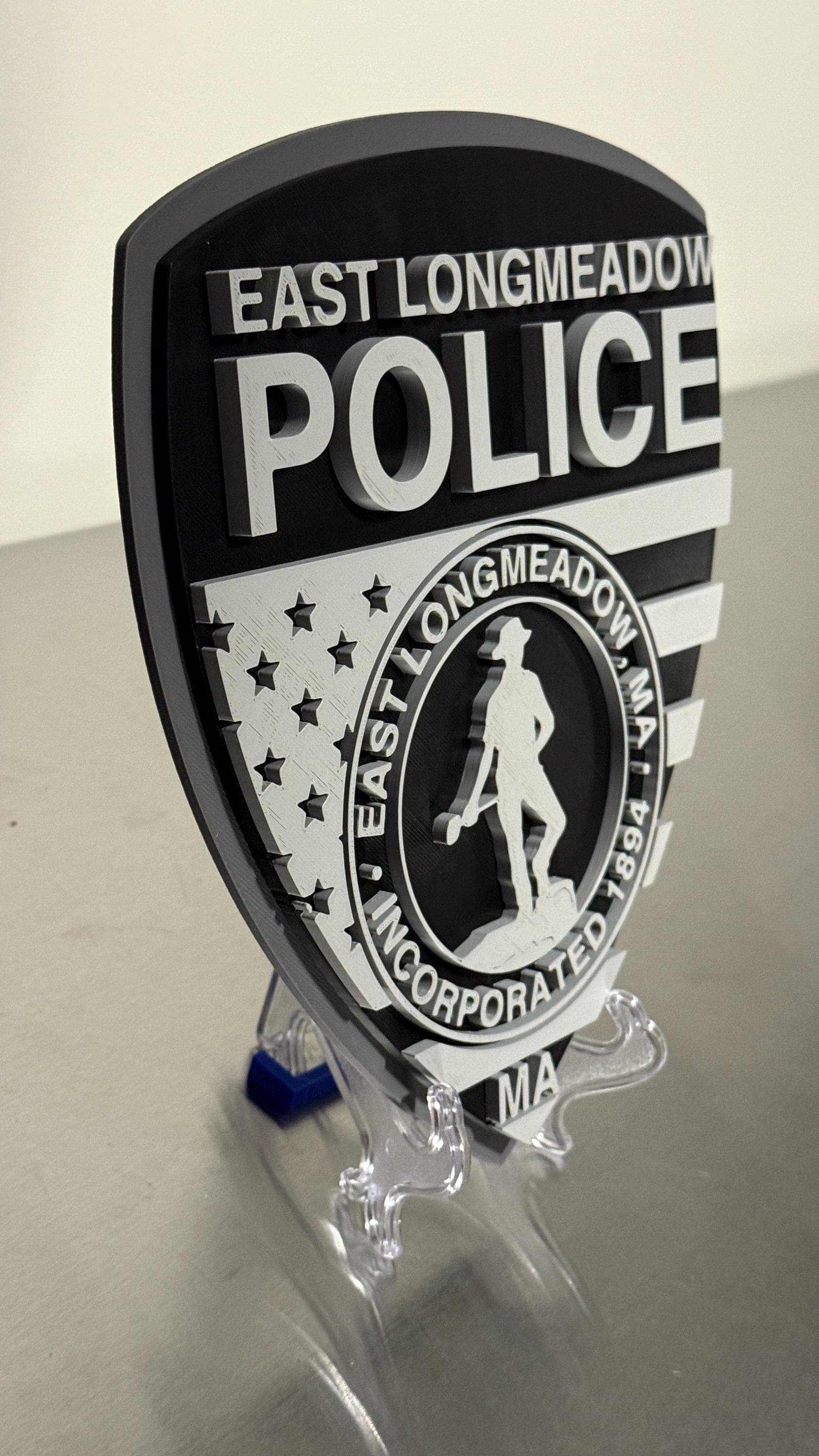 East Longmeadow Police 3D Plaque: First Responder Wall Art MA Massachusetts
