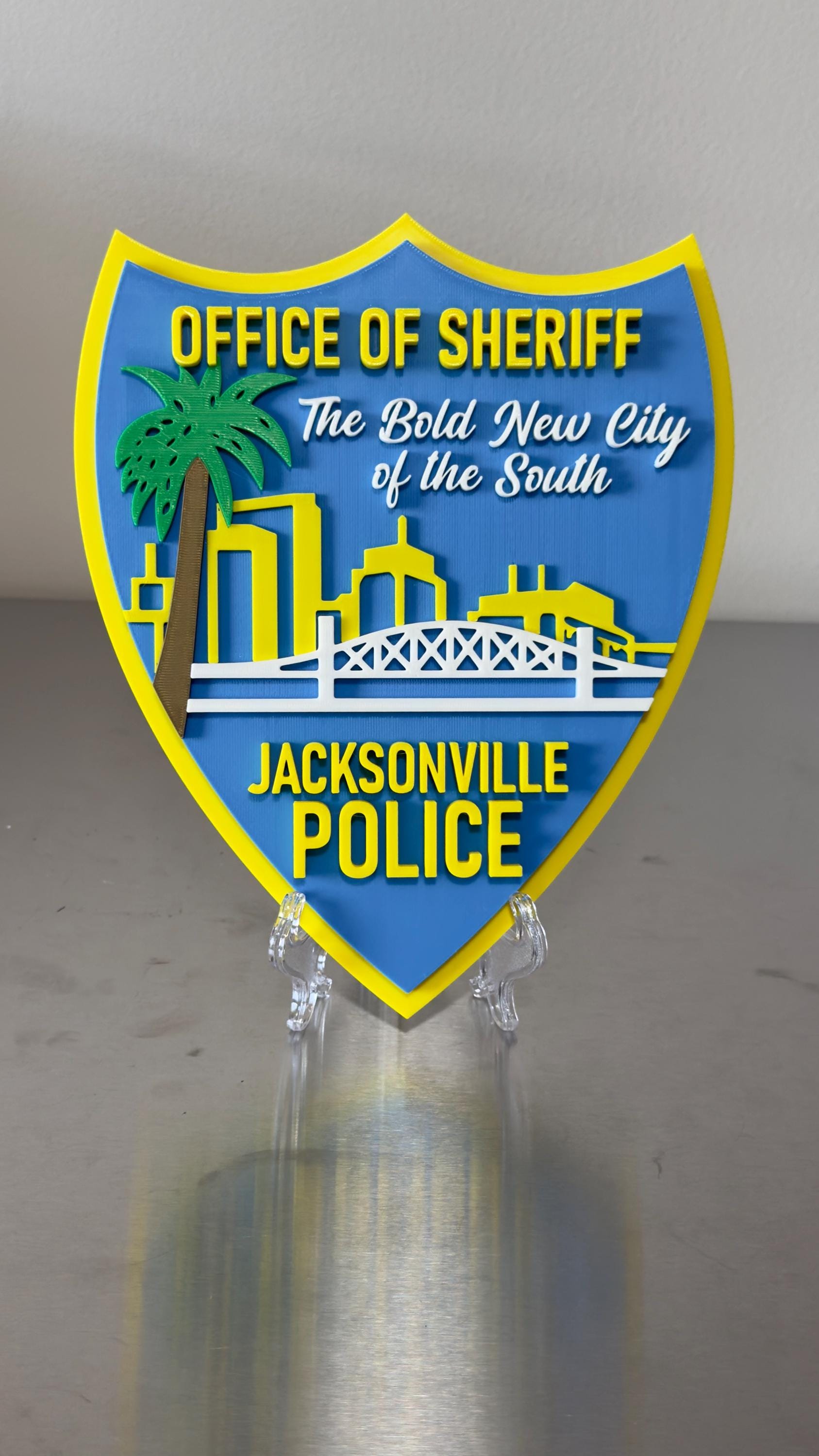 Jacksonville Police 3D Embossed Plaque: First Responder Wall Art Florida