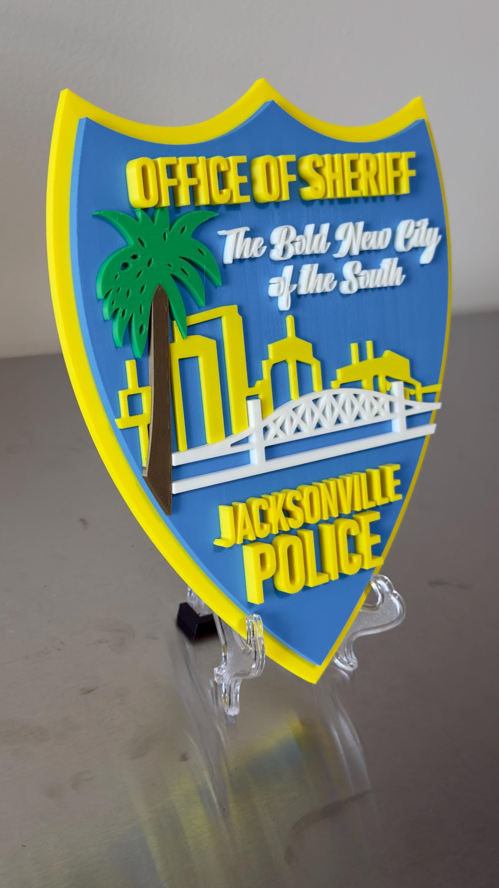 Jacksonville Police 3D Embossed Plaque: First Responder Wall Art Florida