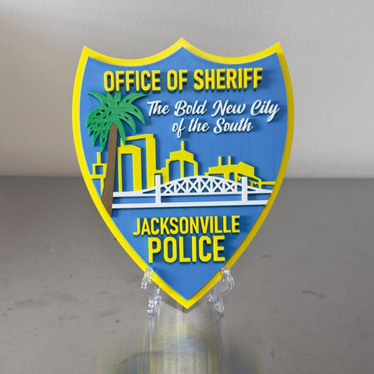 Jacksonville Police 3D Embossed Plaque: First Responder Wall Art Florida