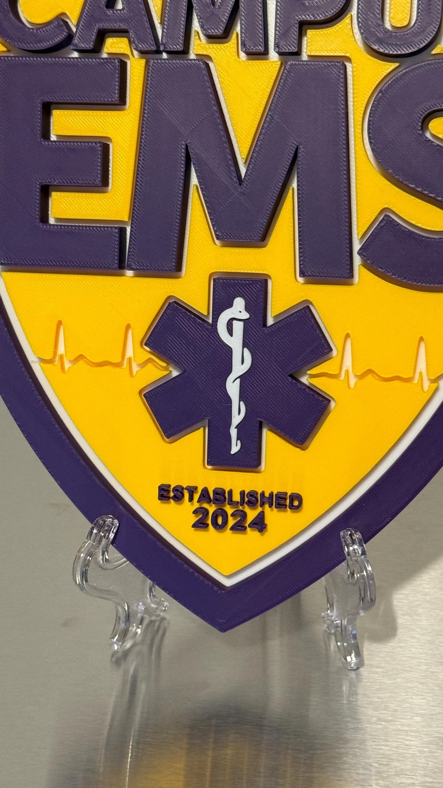 East Carolina Campus EMS 3D Plaque, Embossed First Responder Tribute (9x7.6 inches)