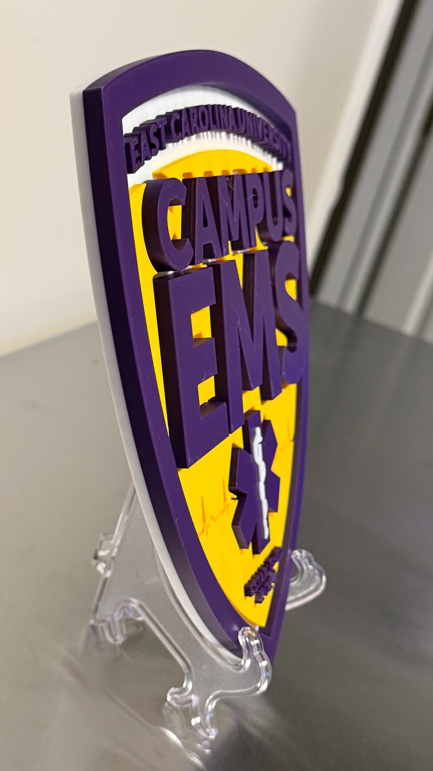 East Carolina Campus EMS 3D Plaque, Embossed First Responder Tribute (9x7.6 inches)