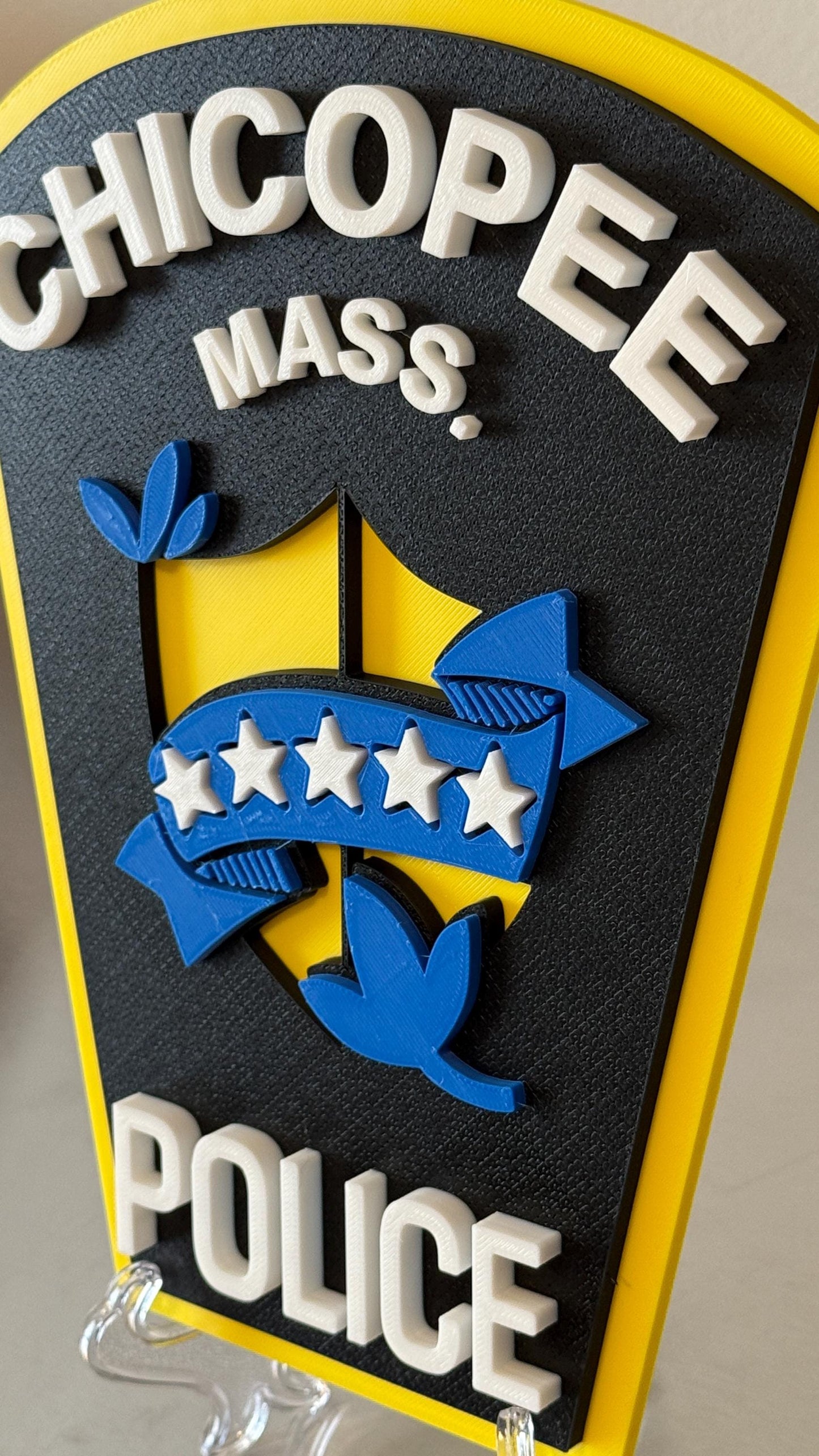 Chicopee Police 3D Embossed Plaque: First Responder Wall Art MA Massachusetts