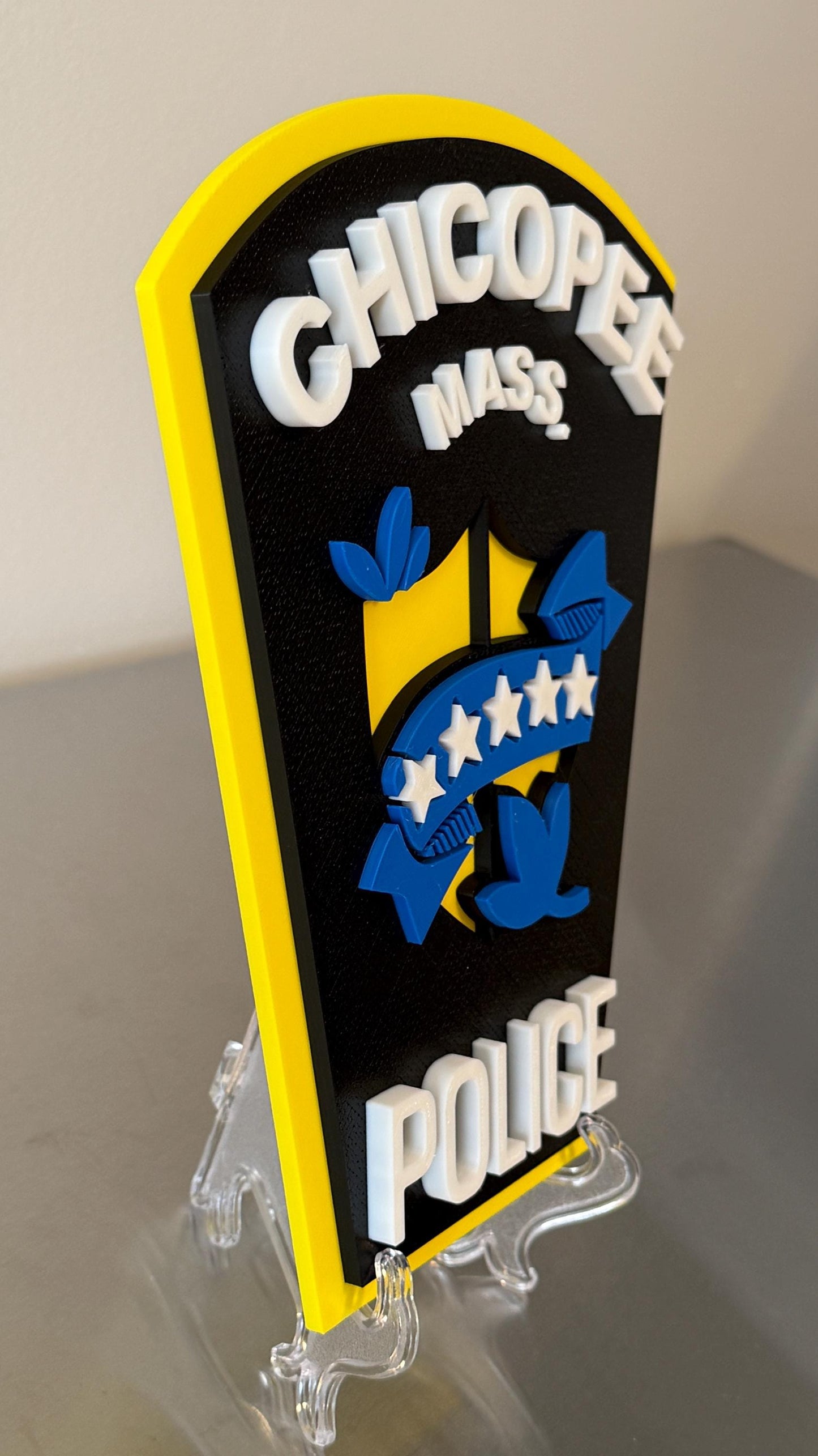Chicopee Police 3D Embossed Plaque: First Responder Wall Art MA Massachusetts