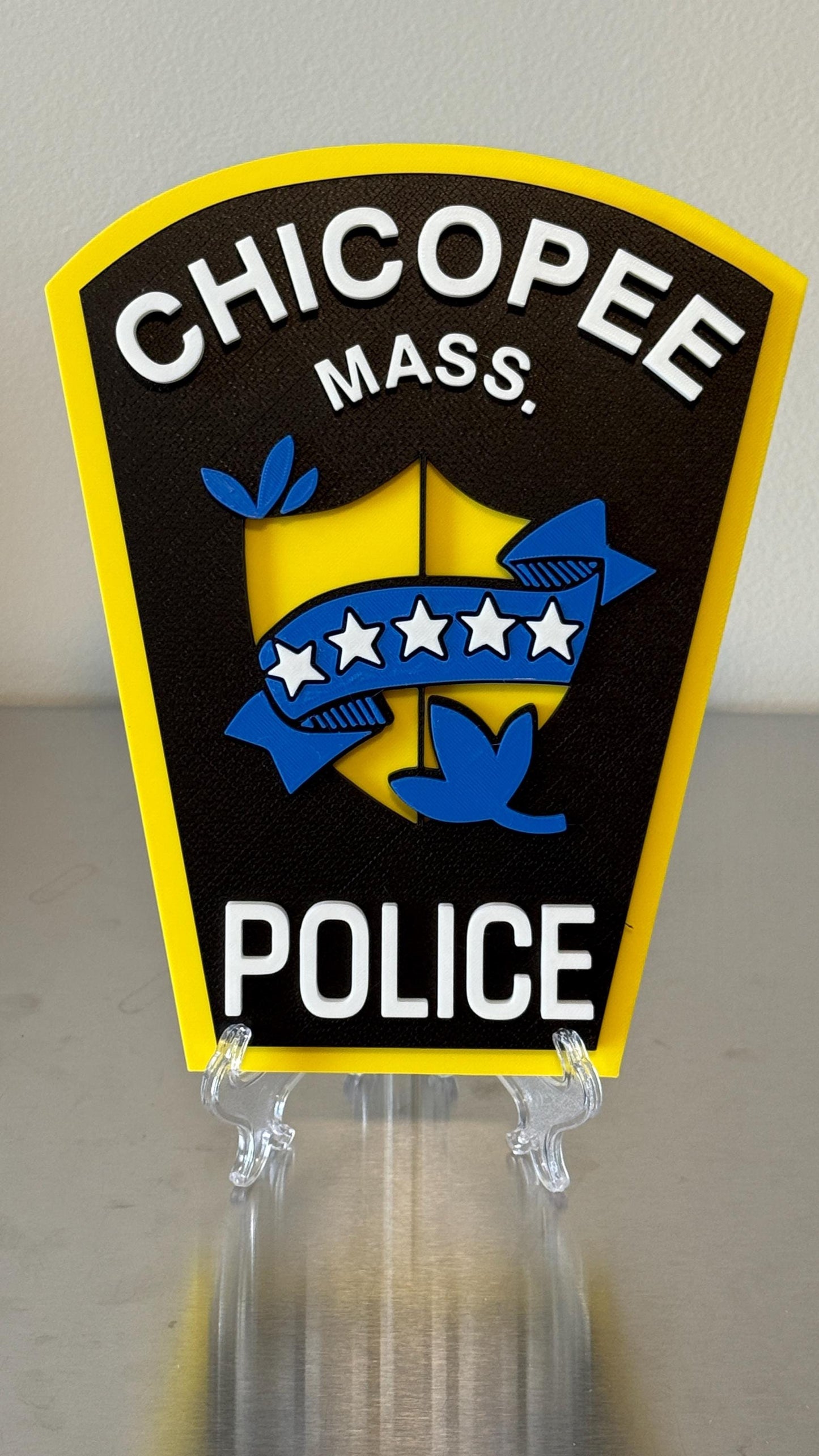 Chicopee Police 3D Embossed Plaque: First Responder Wall Art MA Massachusetts