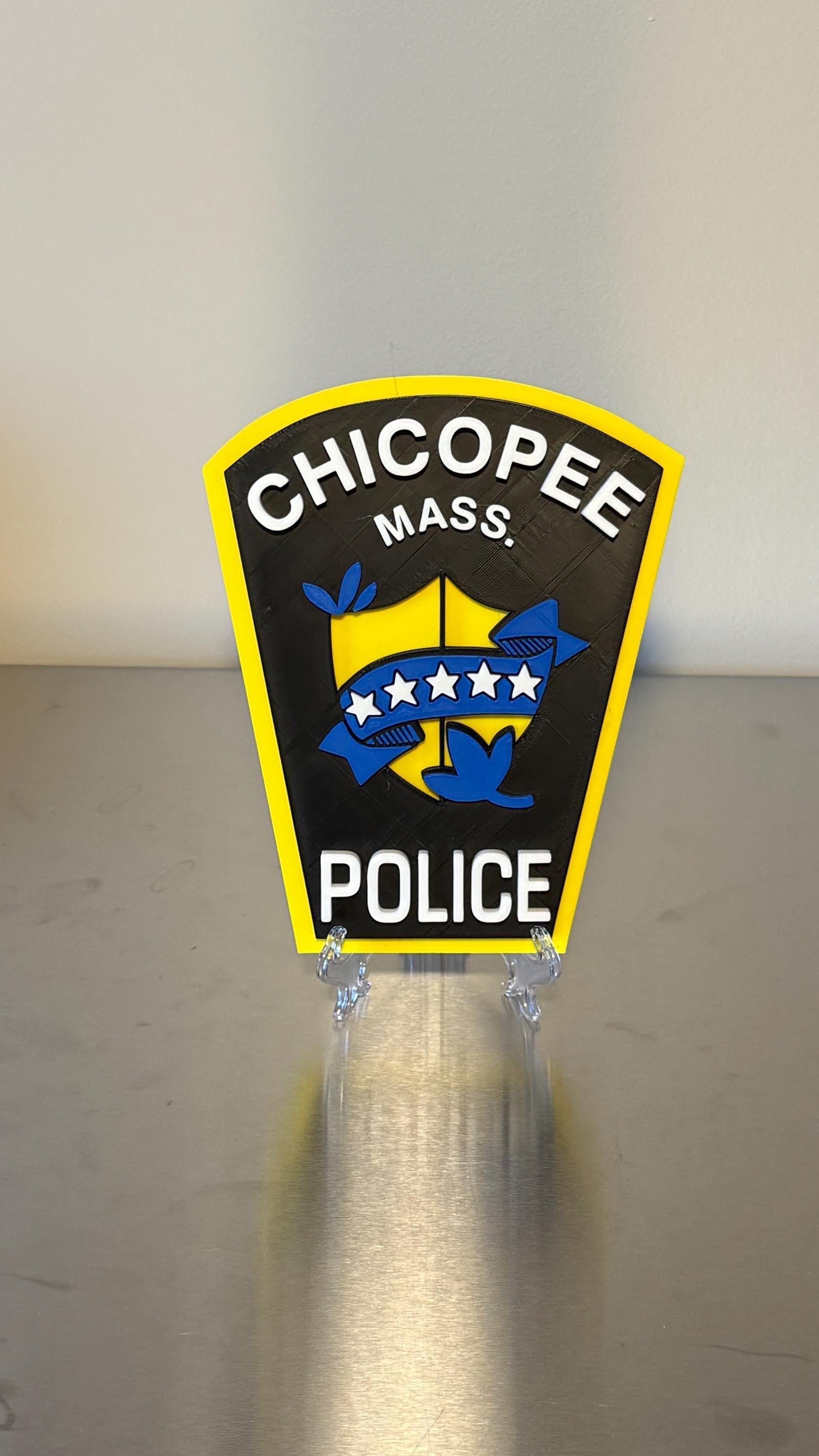 Chicopee Police 3D Embossed Plaque: First Responder Wall Art MA Massachusetts
