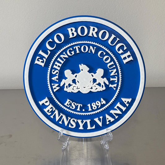 ELCO Borough PA Logo 3D Plaque Wall Art Pennsylvania Display Plaque Patch