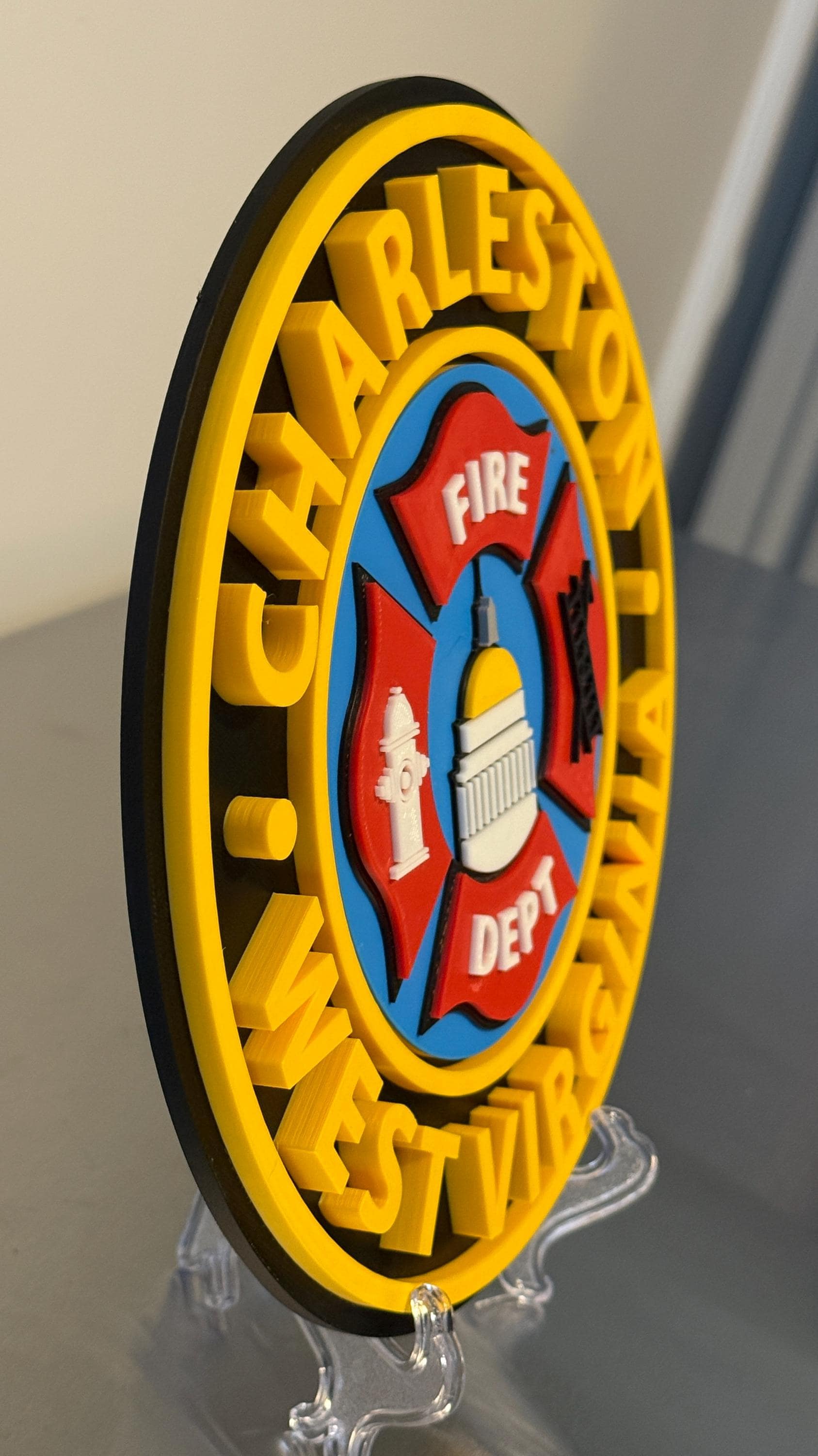 Charleston WV Fire Department 3D Embossed Plaque: First Responder Wall Art