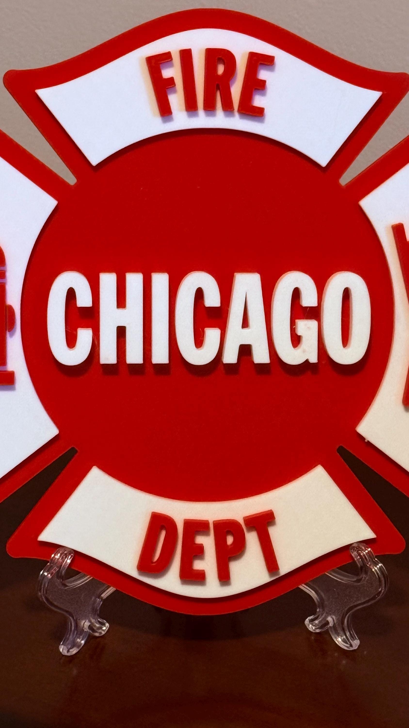 Chicago Fire Department 3D Plaque: First Responder Wall Art Illinois