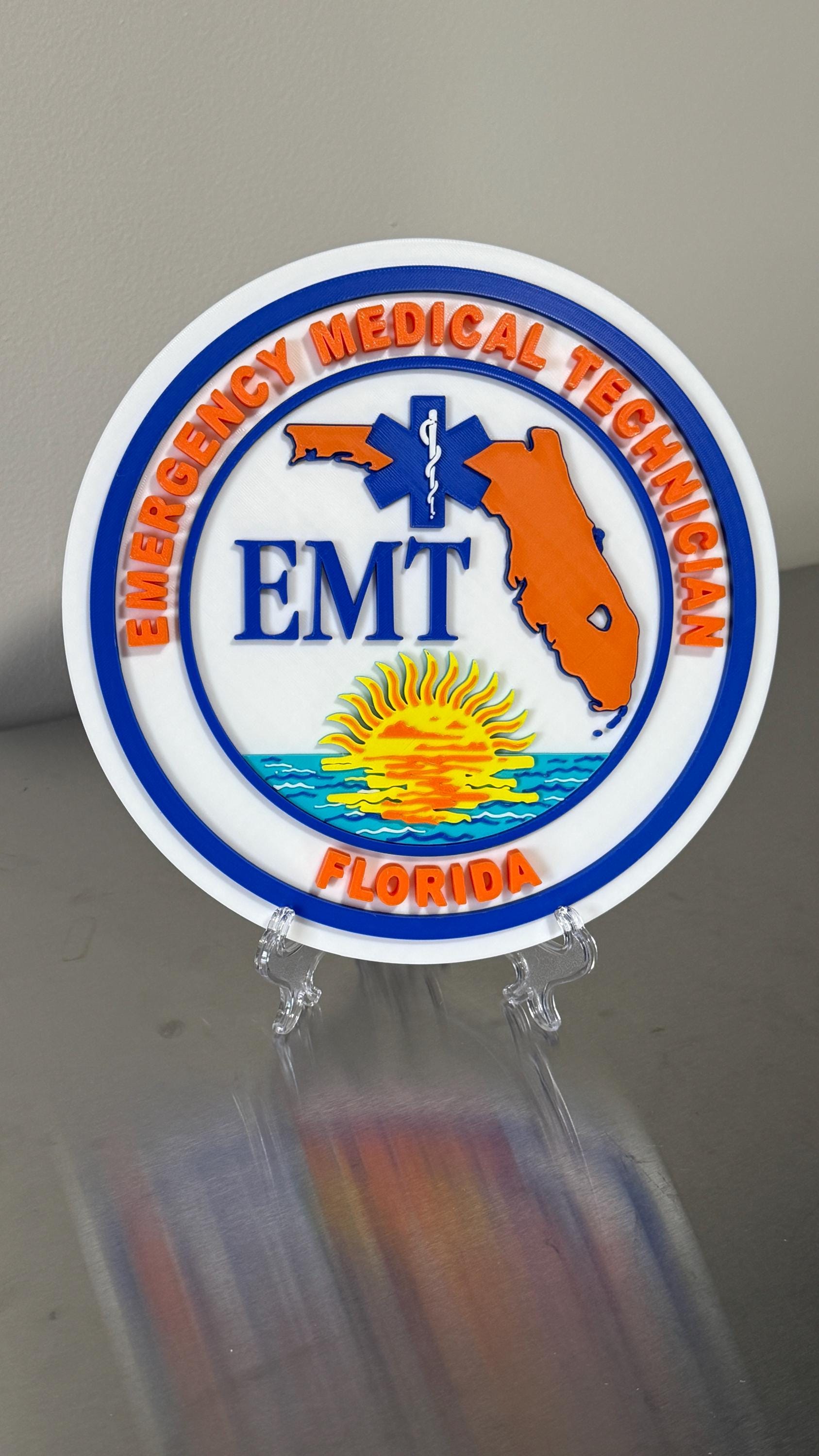 Florida EMT Plaque: First Responder Wall Art
