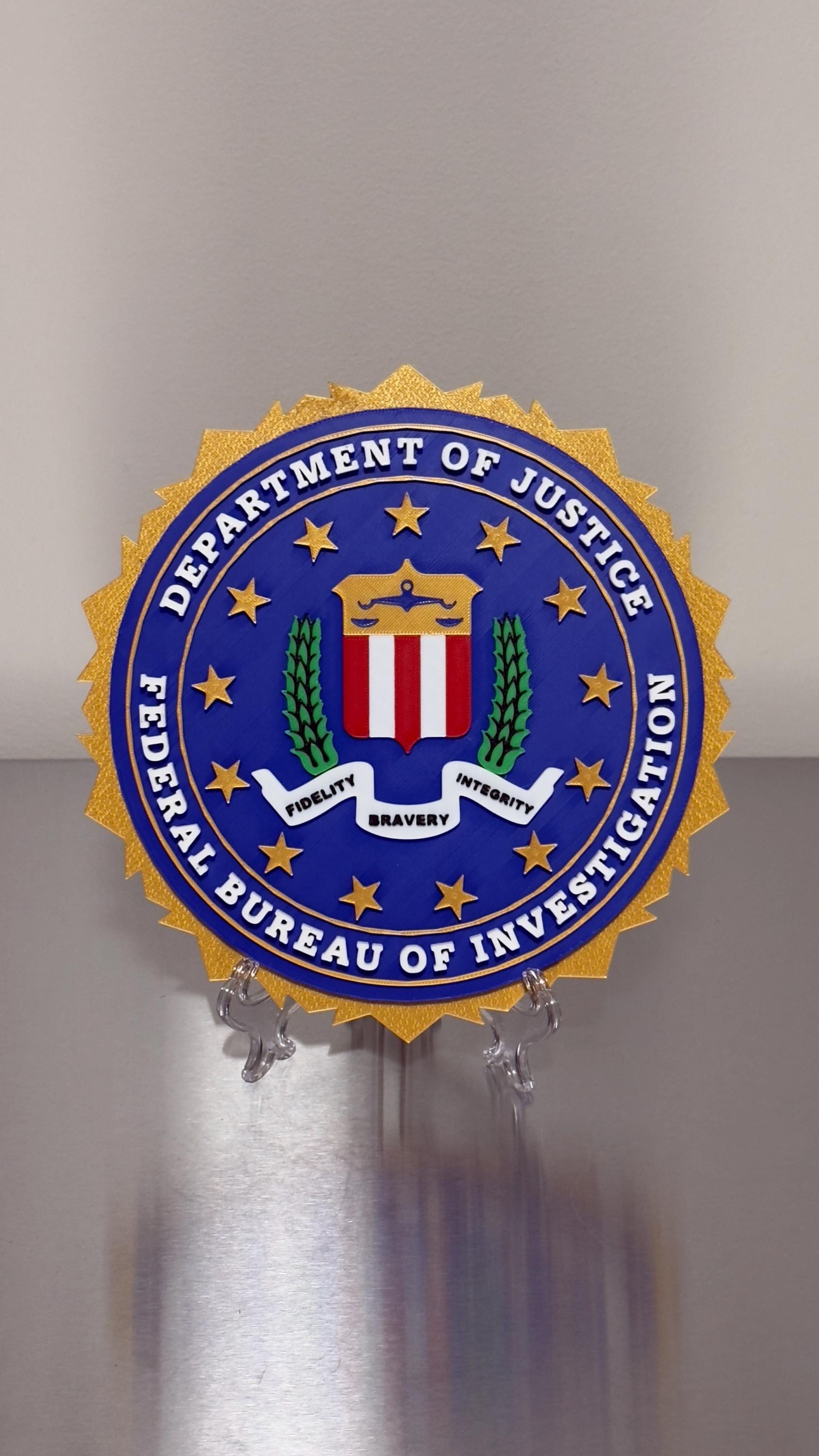 FBI Display Plaque: First Responder Wall Art Police Gift Government