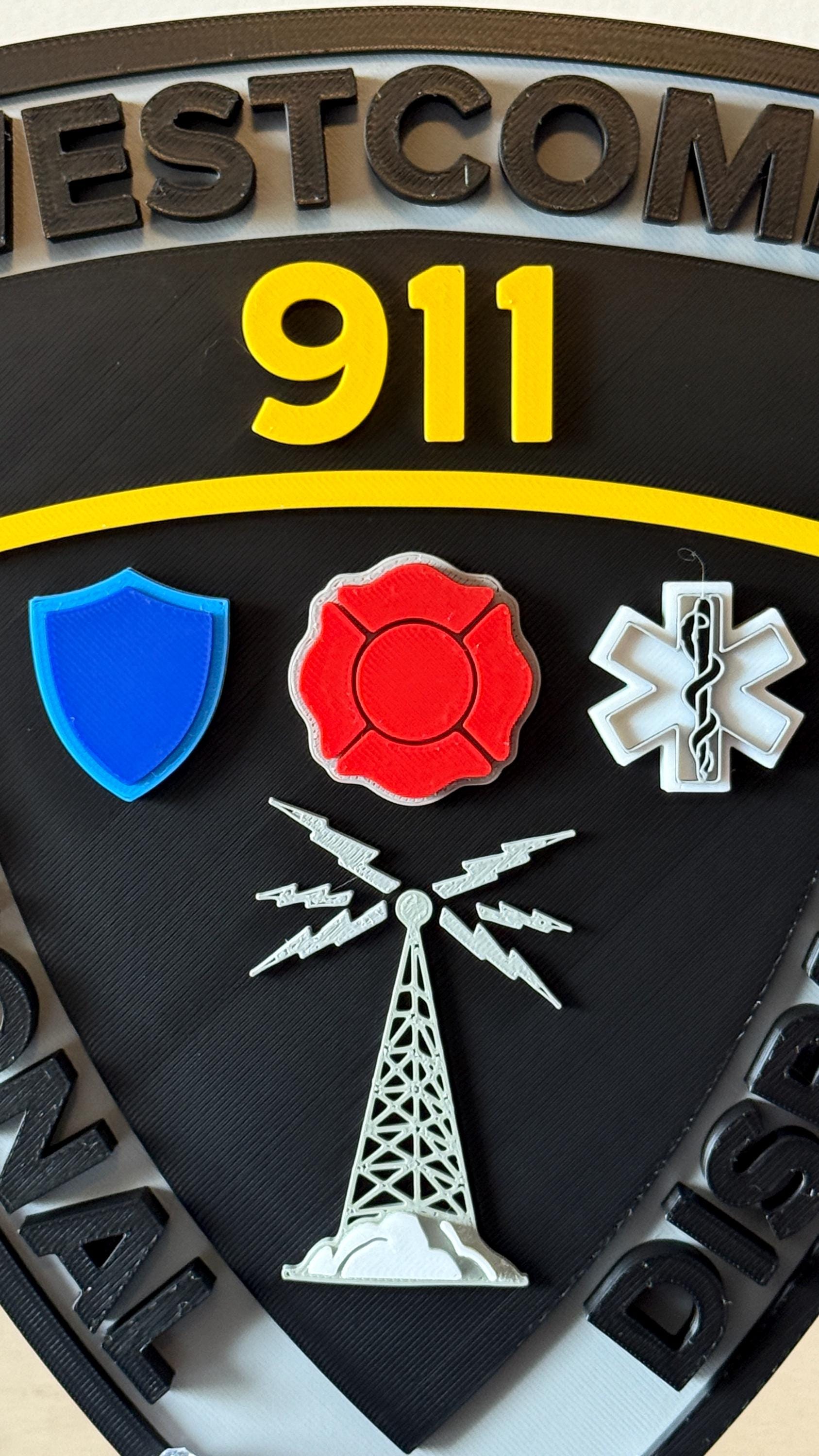 WESTCOMM Dis Center 3D Embossed Plaque: Massachusetts First Responders MA