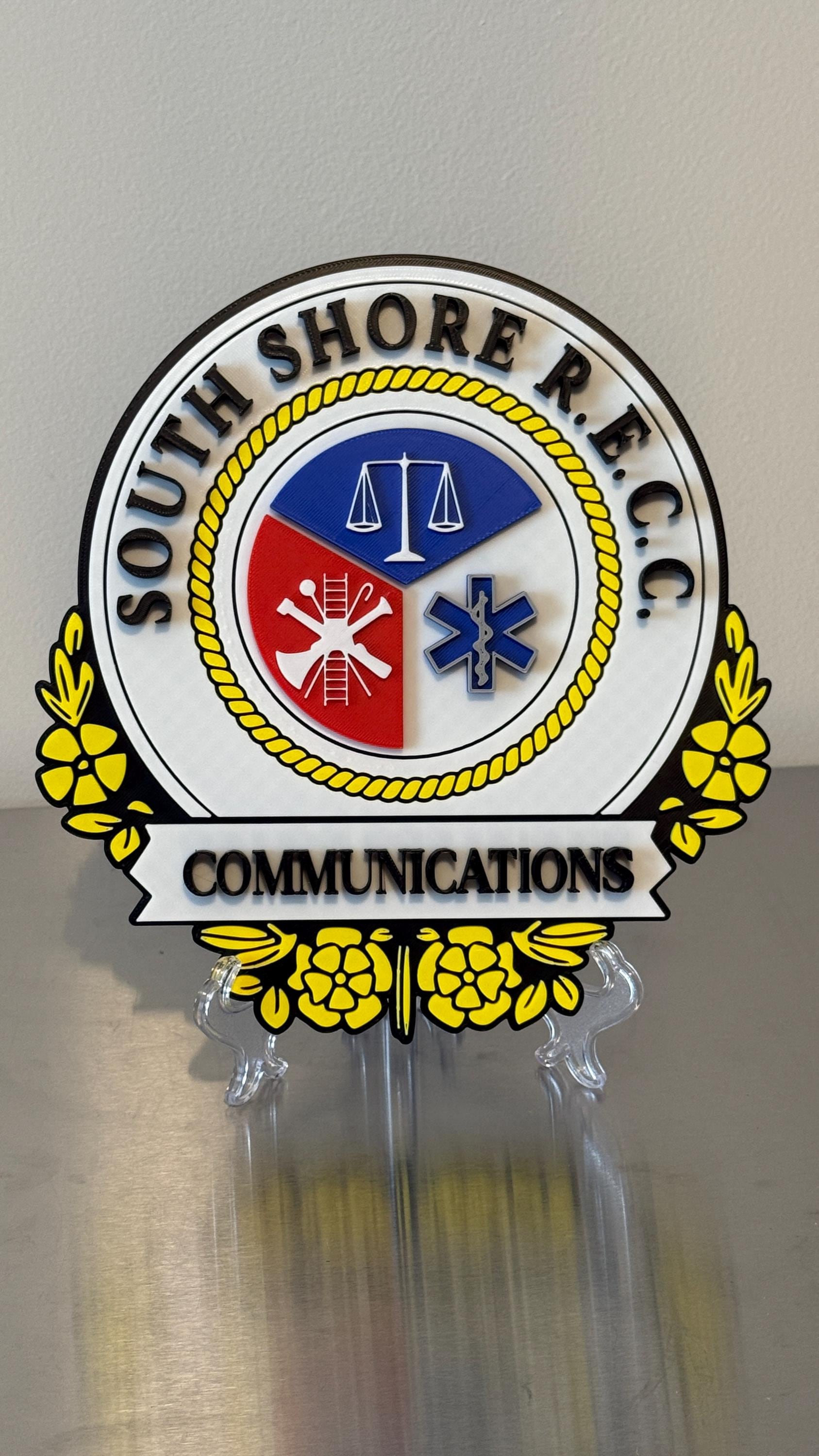 South Shore Emergency Center Plaque: 3D Embossed First Responder Wall Art Rhode Island