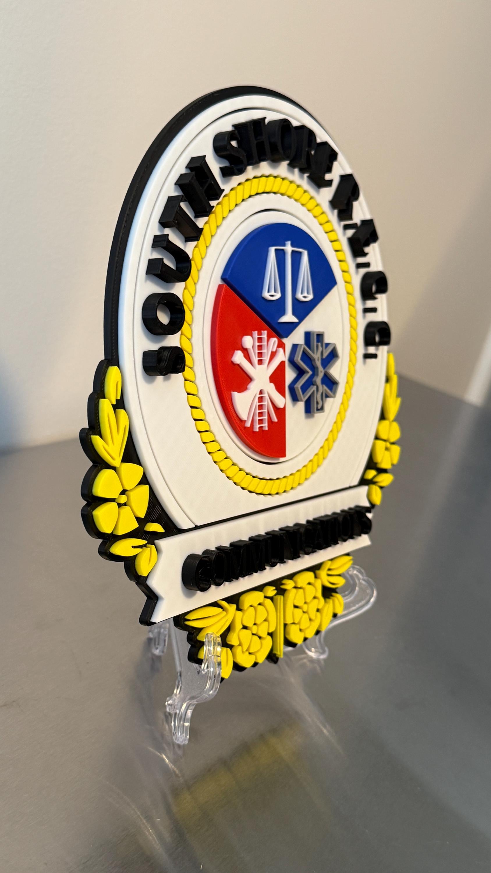 South Shore Emergency Center Plaque: 3D Embossed First Responder Wall Art Rhode Island