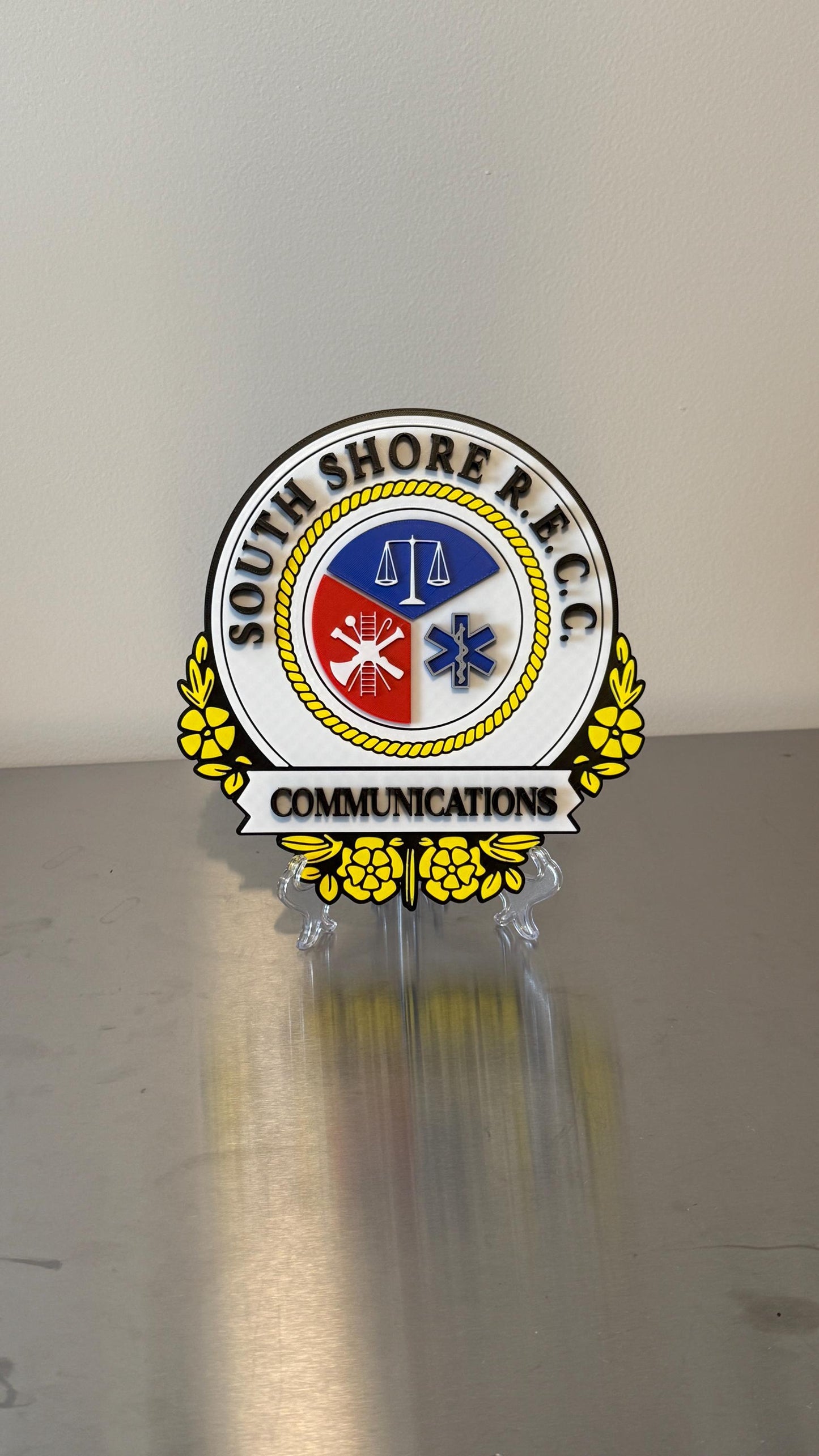 South Shore Emergency Center Plaque: 3D Embossed First Responder Wall Art Rhode Island