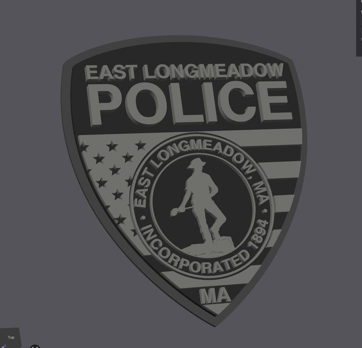 East Longmeadow Police 3D Display Plaque: First Responder Display Plaque MA Massachusetts