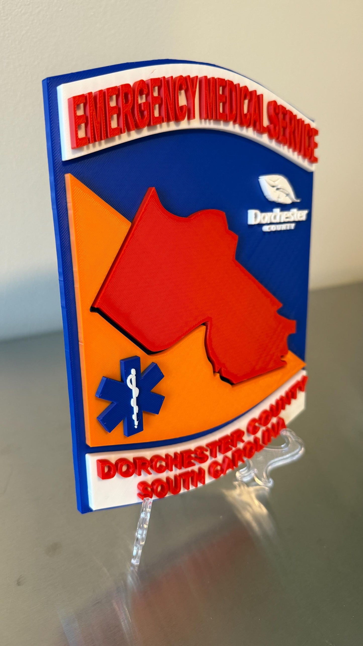 Dorchester County SC EMS 3D Embossed Plaque: First Responder Wall Art South Carolina