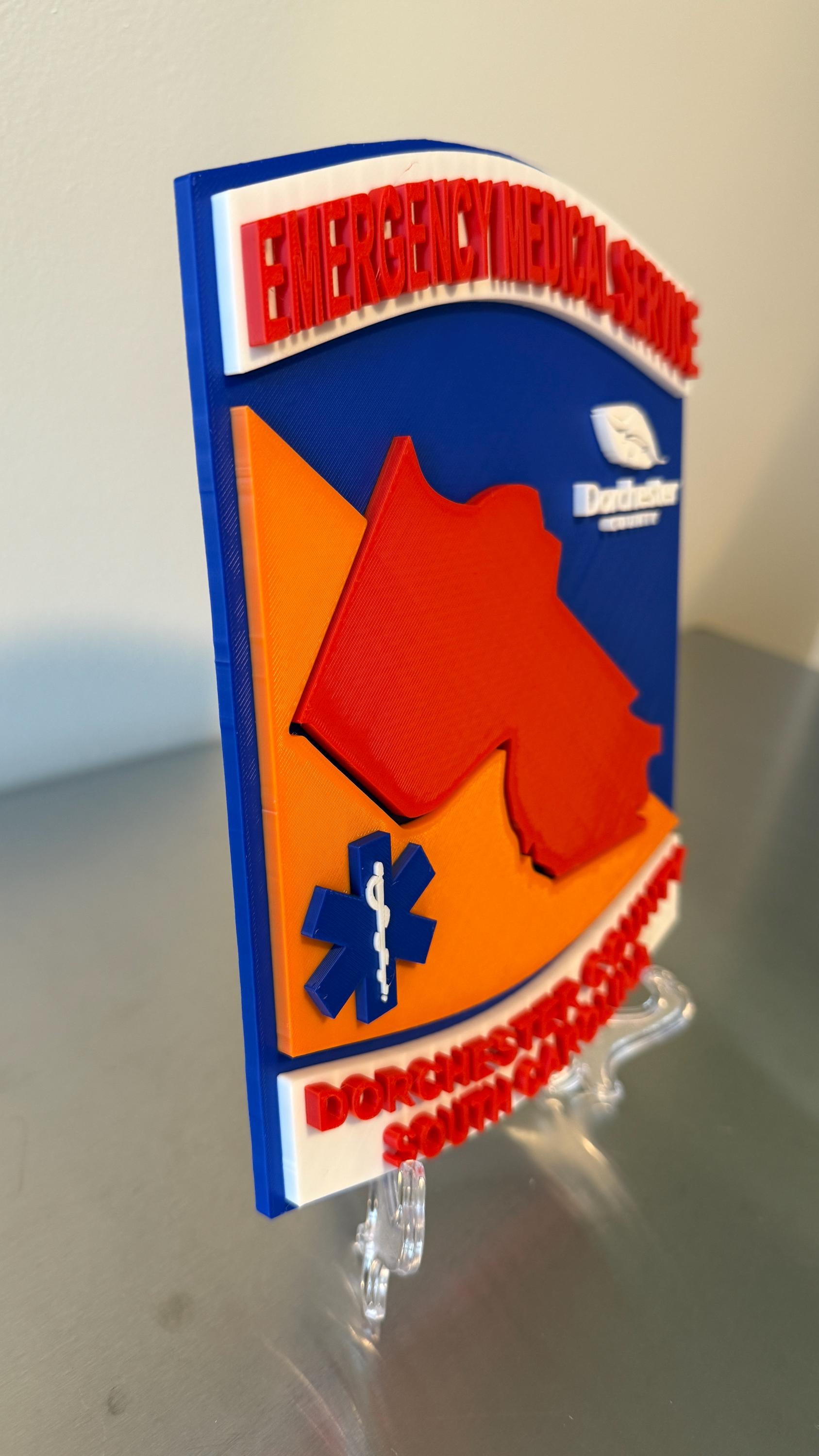 Dorchester County SC EMS 3D Embossed Plaque: First Responder Wall Art South Carolina