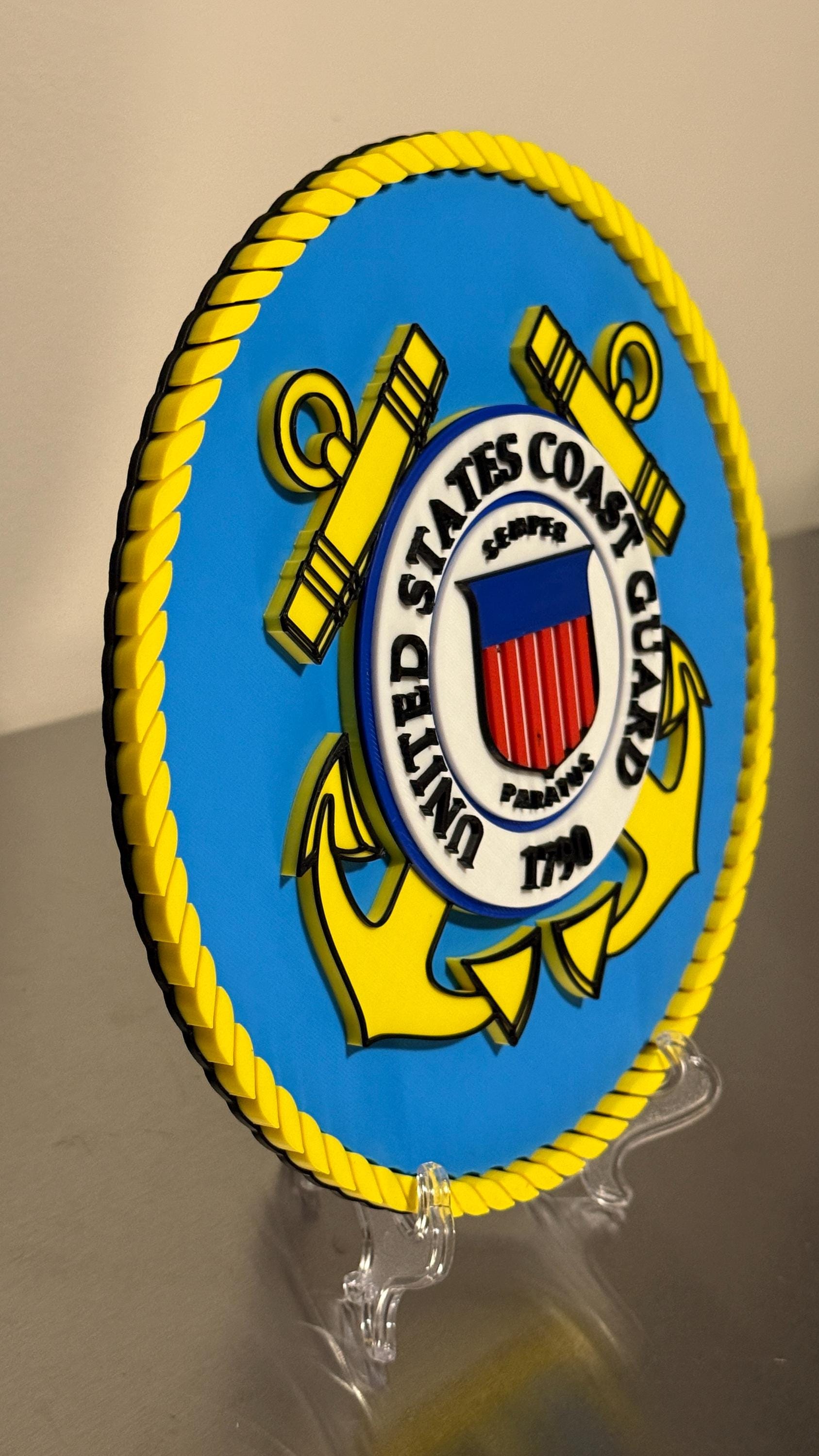 USCG 3D Embossed Plaque: United States Coast Guard Wall Art Government