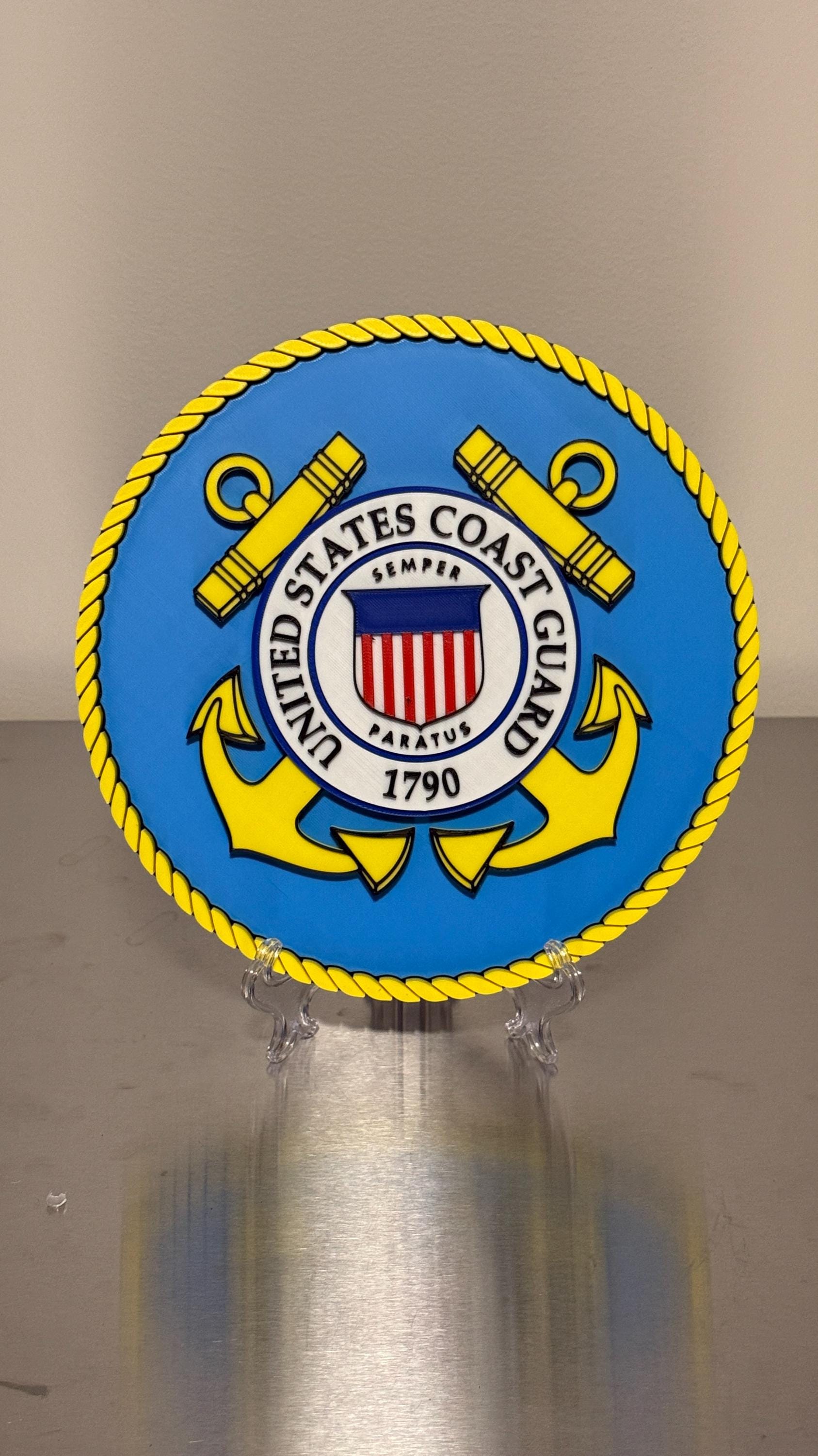 USCG 3D Embossed Plaque: United States Coast Guard Wall Art Government