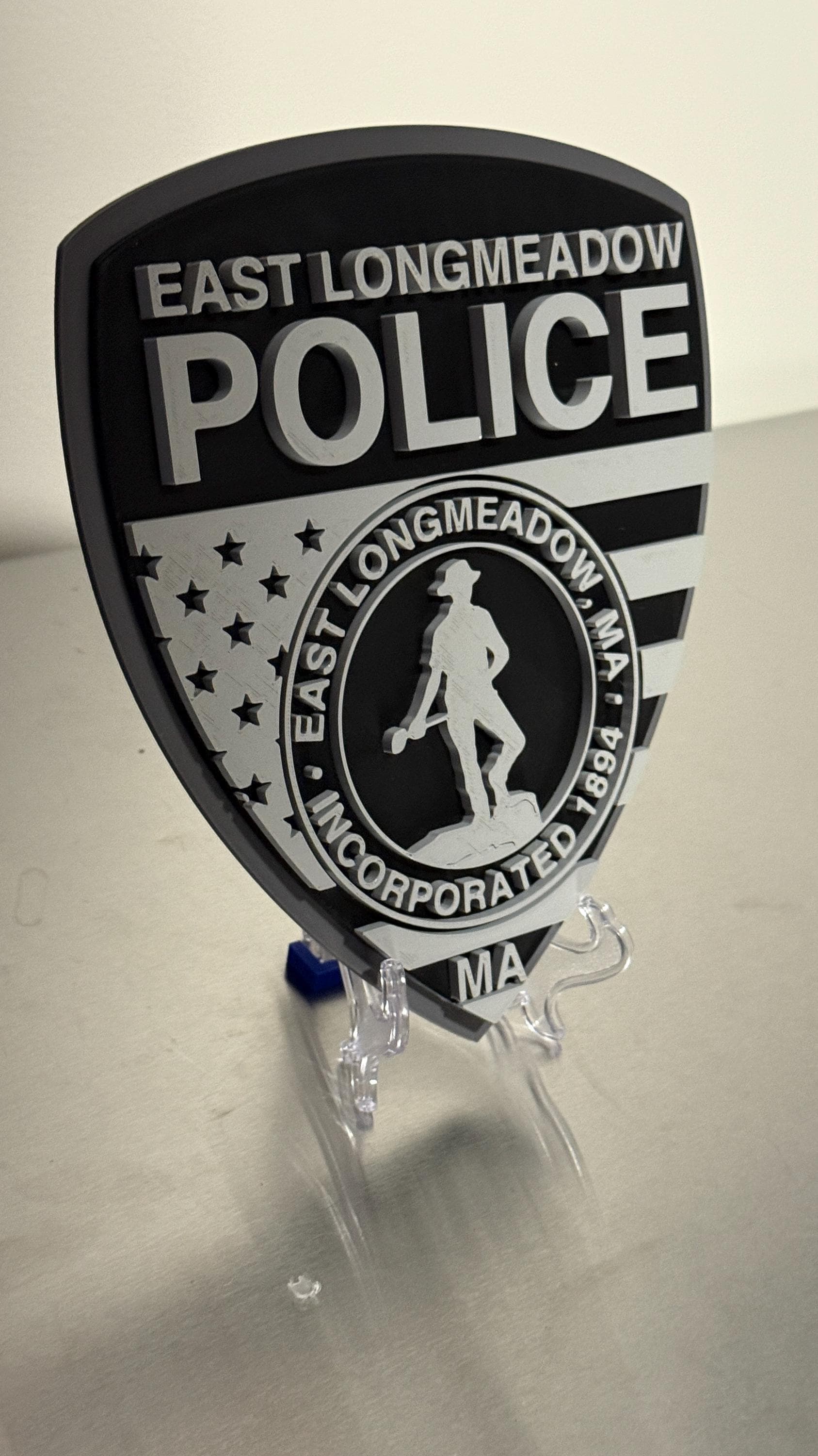 East Longmeadow Police 3D Plaque: First Responder Wall Art MA Massachusetts