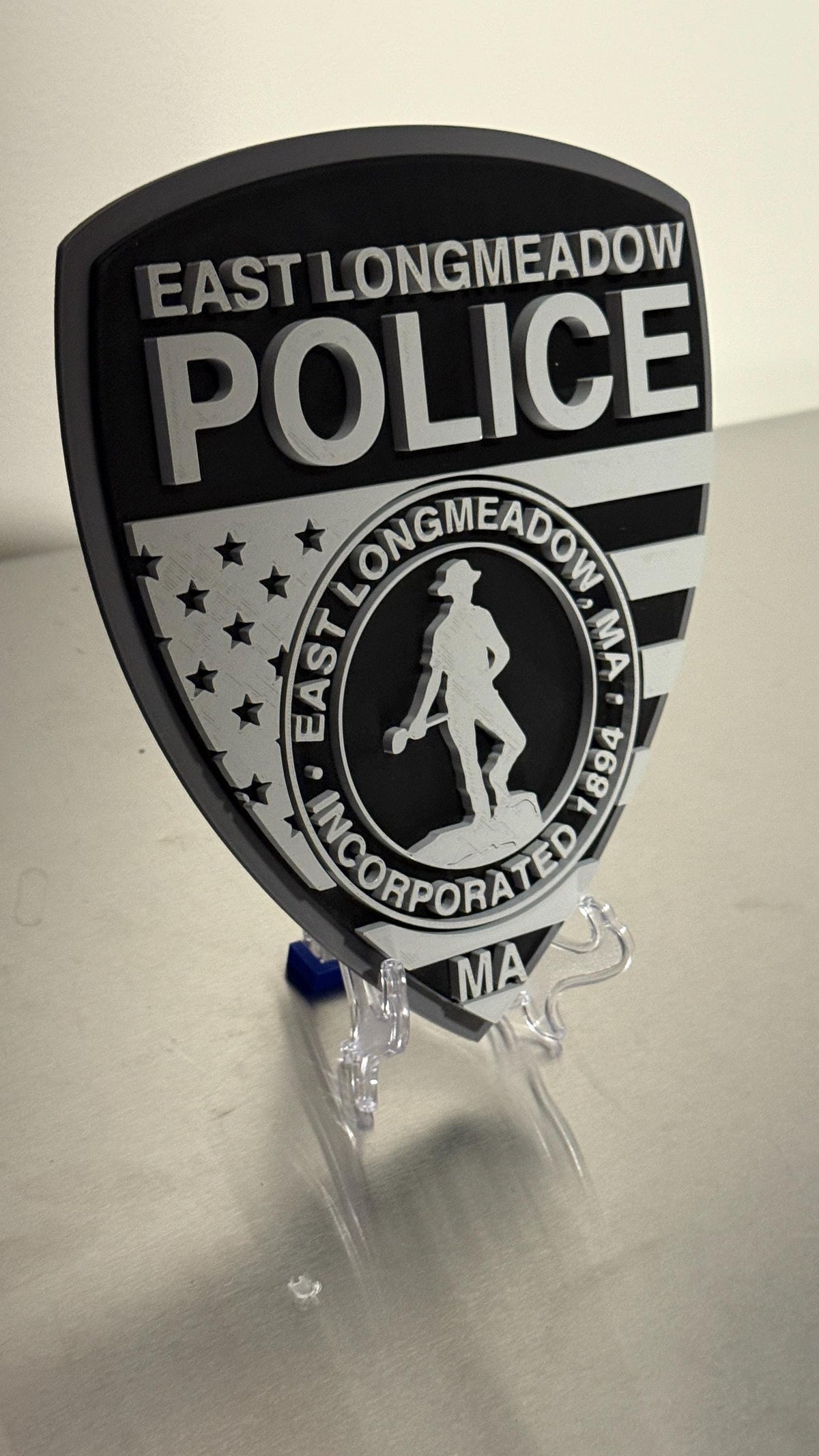 East Longmeadow Police 3D Display Plaque: First Responder Display Plaque MA Massachusetts