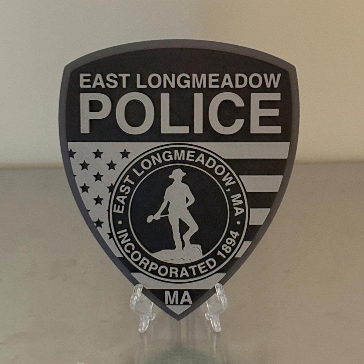 East Longmeadow Police 3D Plaque: First Responder Wall Art MA Massachusetts