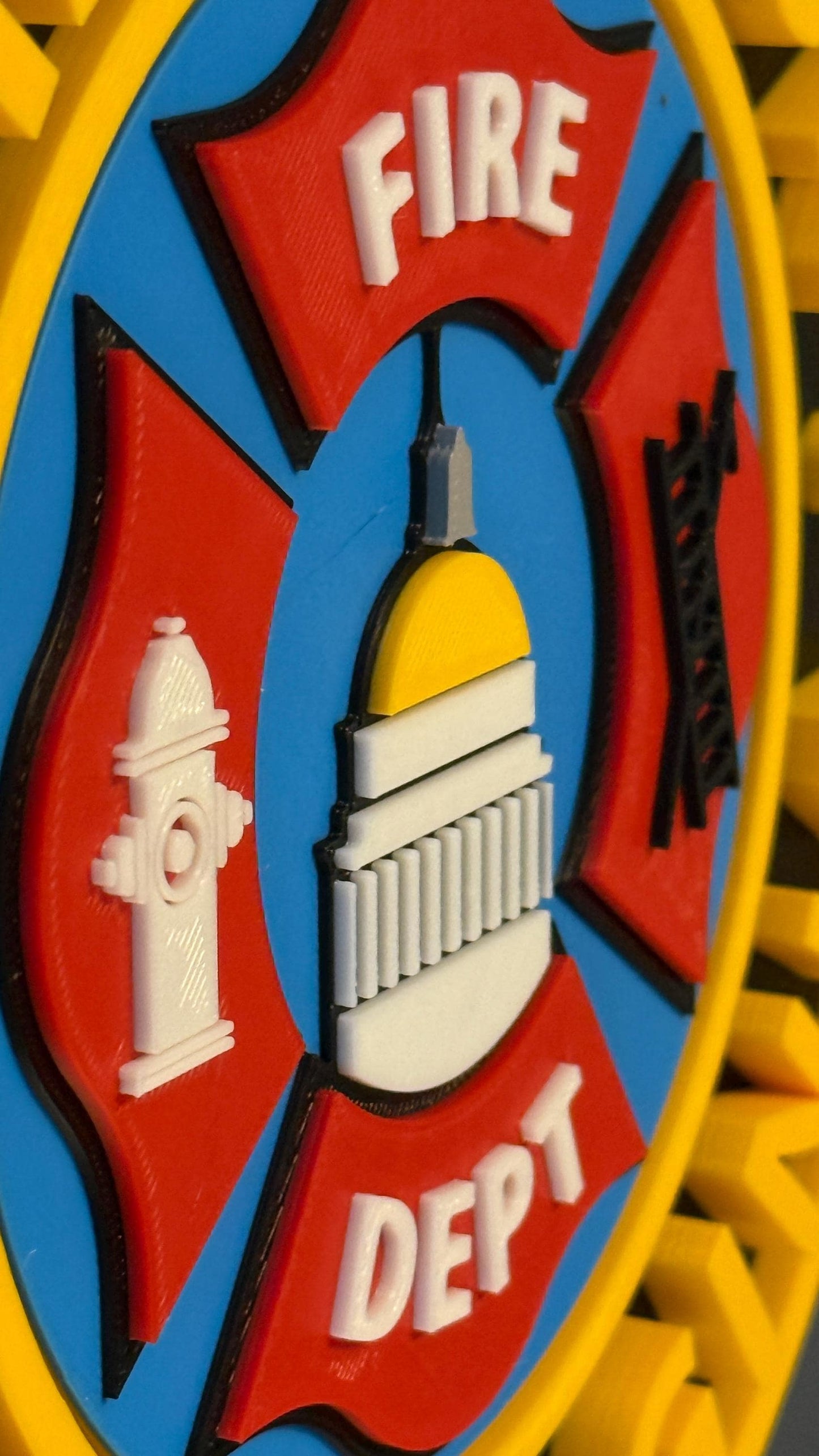Charleston WV Fire Department 3D Embossed Plaque: First Responder Wall Art