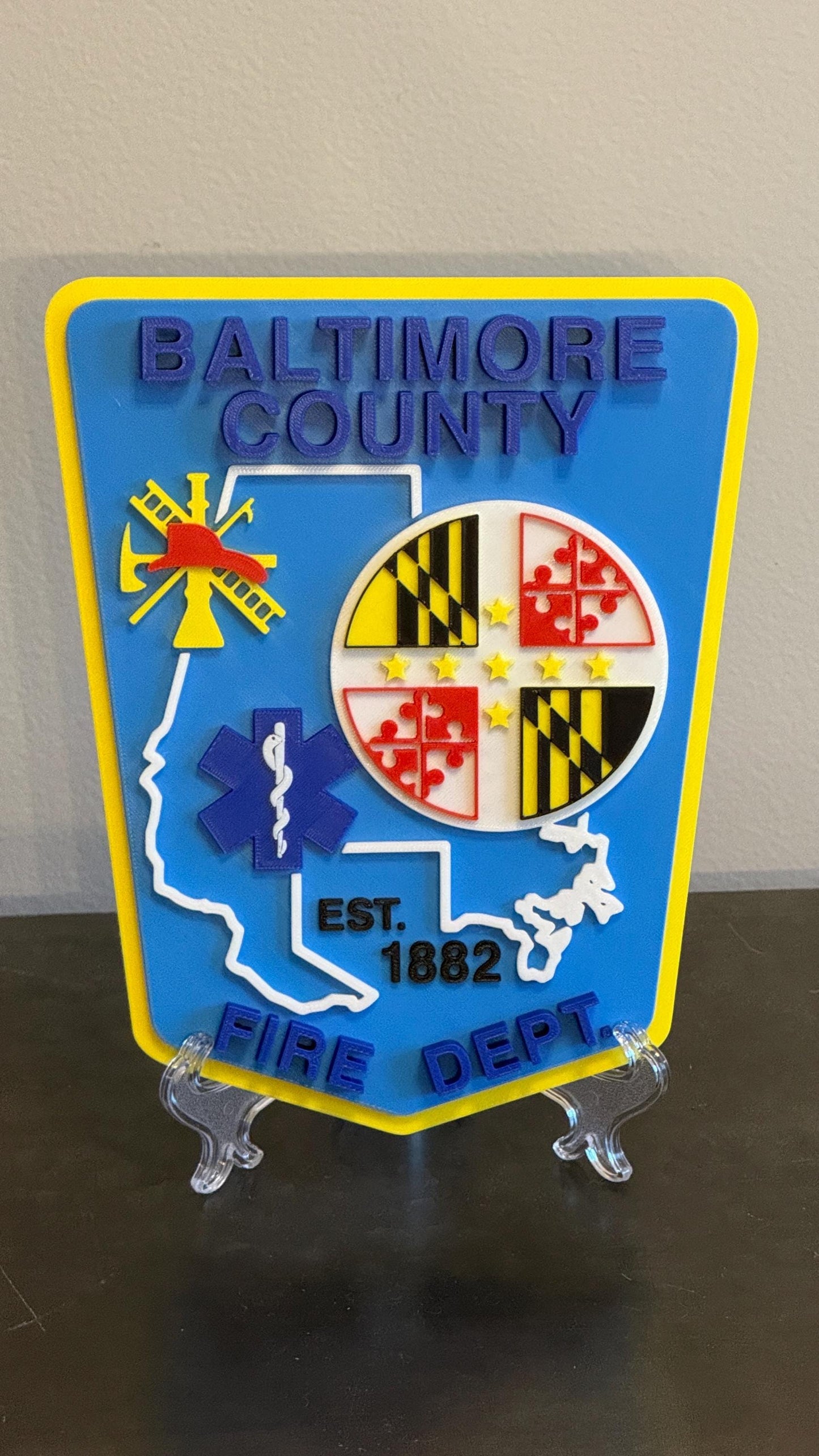 Baltimore County Fire Department Plaque: First Responder Wall Art