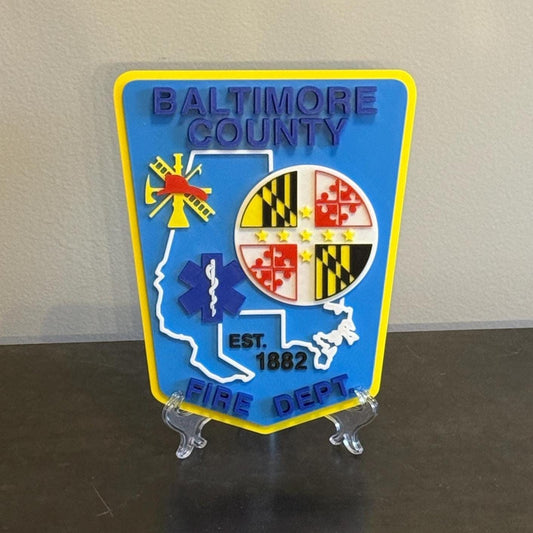 Baltimore County Fire Department Plaque: First Responder Wall Art