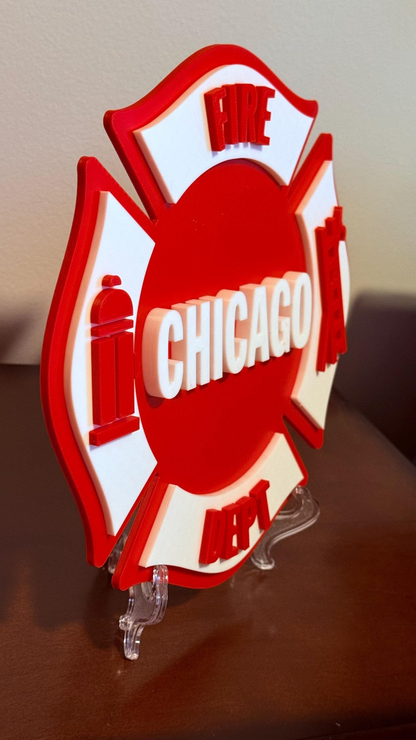 Chicago Fire Department 3D Plaque: First Responder Wall Art Illinois