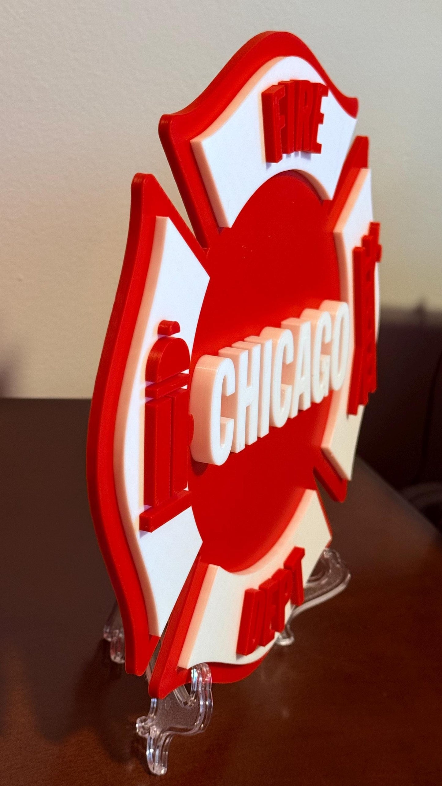Chicago Fire Department 3D Plaque: First Responder Wall Art Illinois