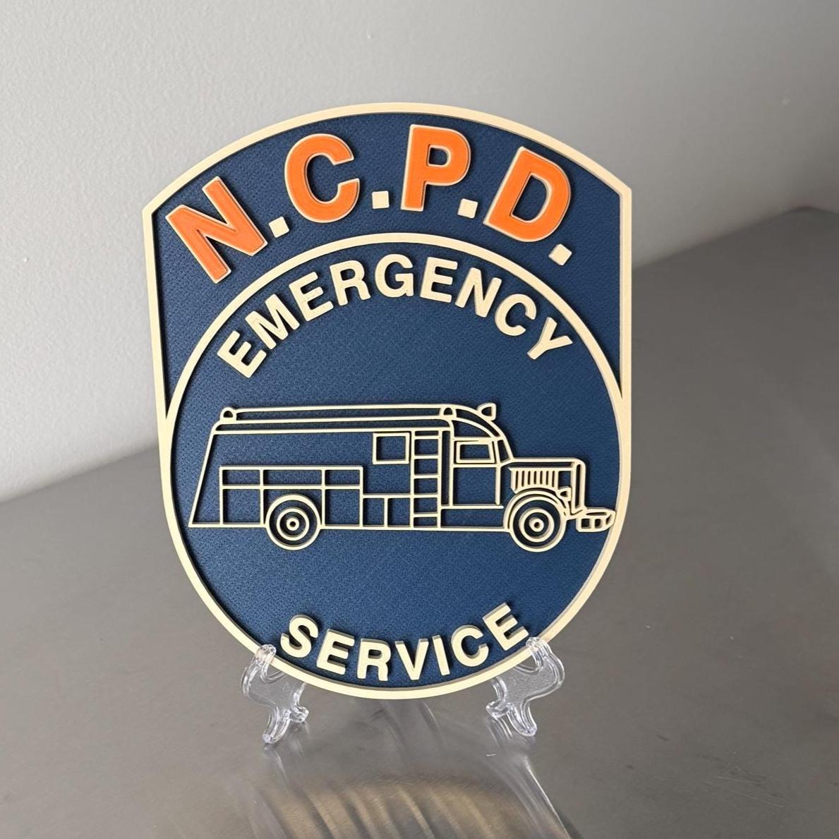 Embossed Nassau County Police ESU Plaque: Long Island NY Display Police Gift New York