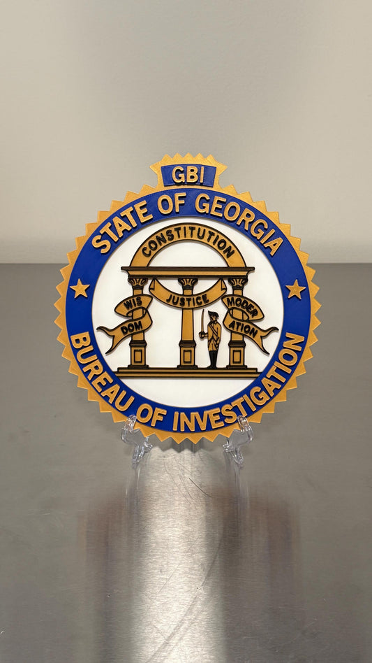 Georgia Bureau of Investigation Plaque: GBI Wall Art Display