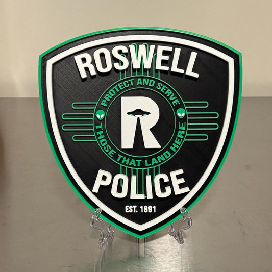 Roswell Police Department Plaque: 3D Embossed New Mexico Wall Art