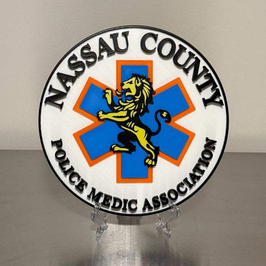 Nassau County Police Medic Plaque: Long Island NY Display New York